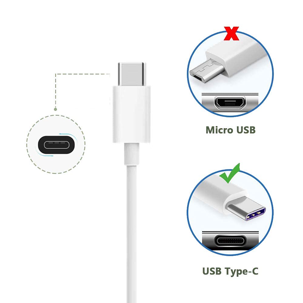 10FT USB-C Charger Cable Fast Charging Cord for All-New Kindle Paperwhite 8G/32G, Signature Edition & Kids 11th Gen (2021 & Newer) - Durable Nylon Braided Long Charger Wire - Perfect for Bedside, Travel, Office & Home Use (White)