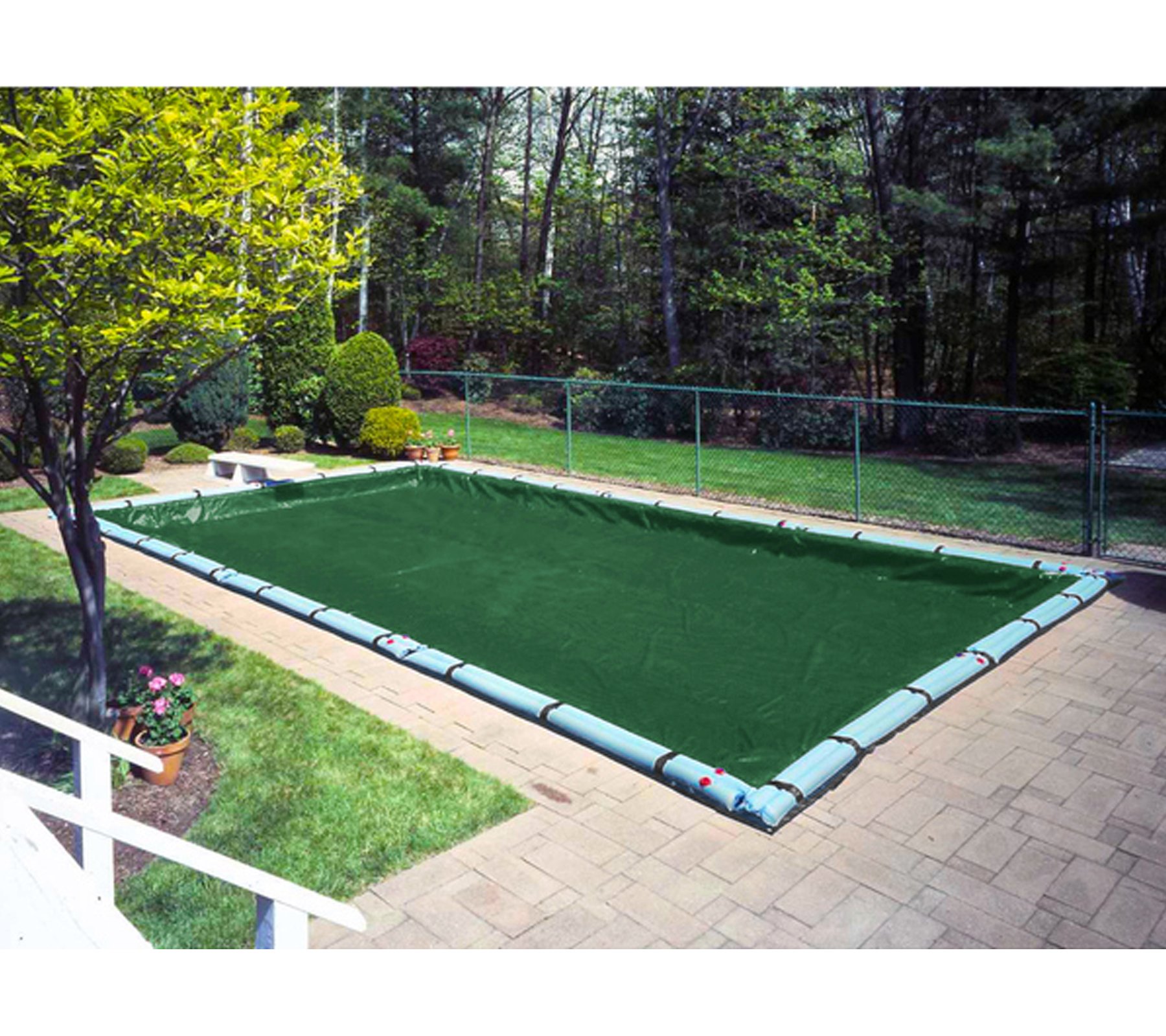 Buffalo Blizzard Ripstopper Green Winter Pool Cover – 16x24 ft Rectangle for In-Ground & Above Ground Pools | 5-Foot Overlap | Heavy-Duty Material for Secure Installation | Perfect for Winter Protection & Snow Load Resistance