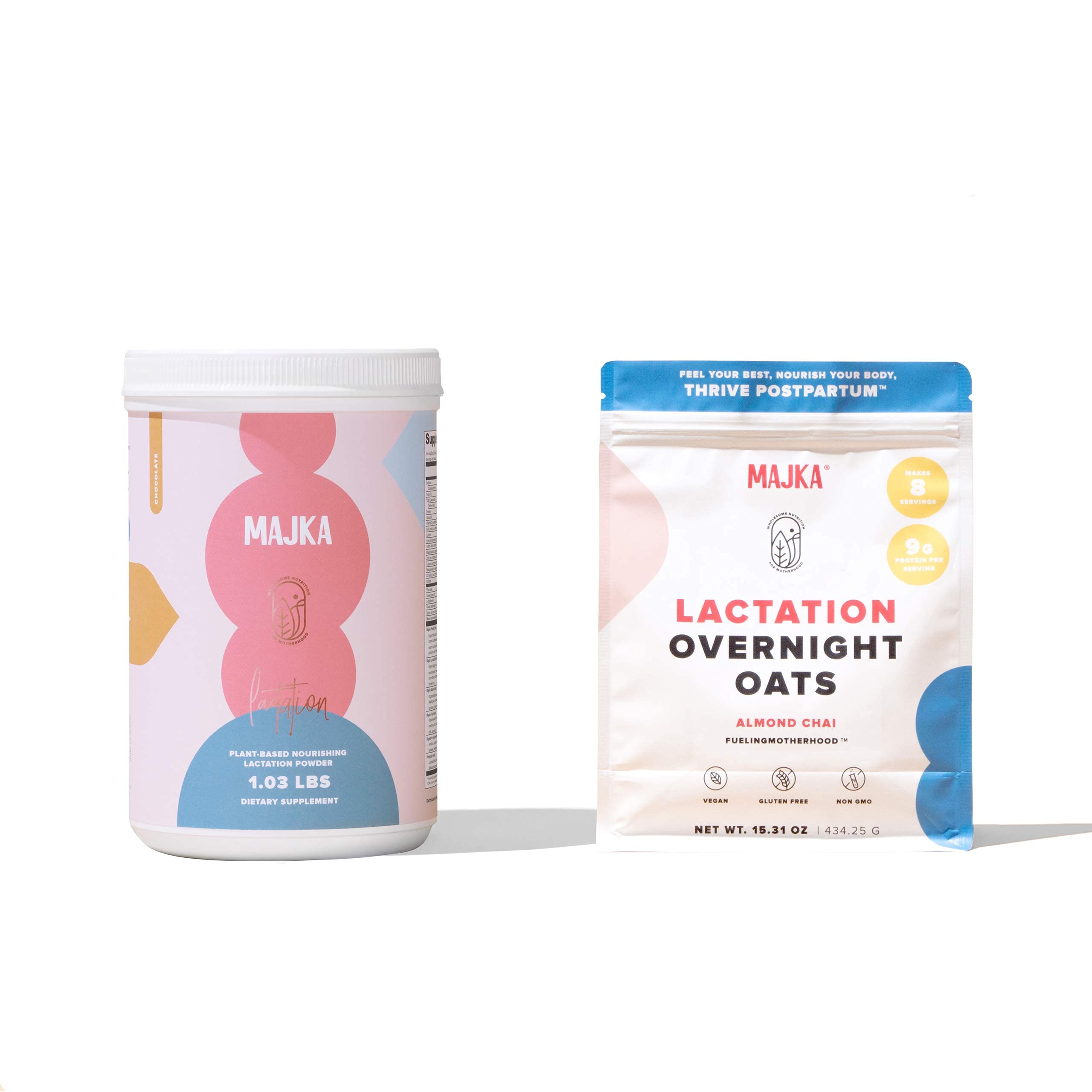 Majka Chocolate Lactation Powder - Nutrient-Rich Breastfeeding Supplement with Overnight Oats for Nursing Moms | Postpartum Recovery & Healthy Milk Production