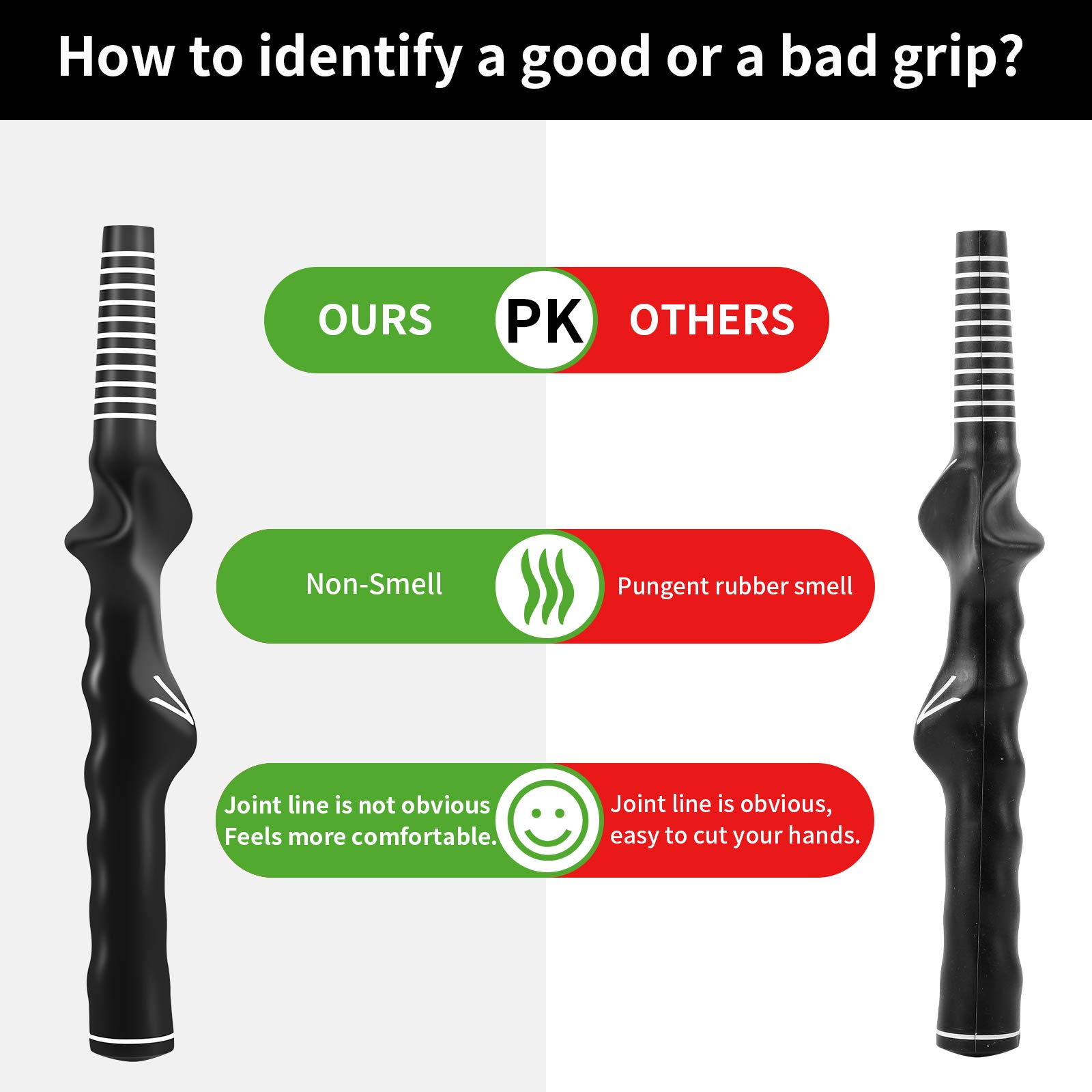 Golf Club Grip Trainer - Left & Right Hand Swing Practice Aid, Improve Golf Swing Technique for Indoor & Outdoor Training