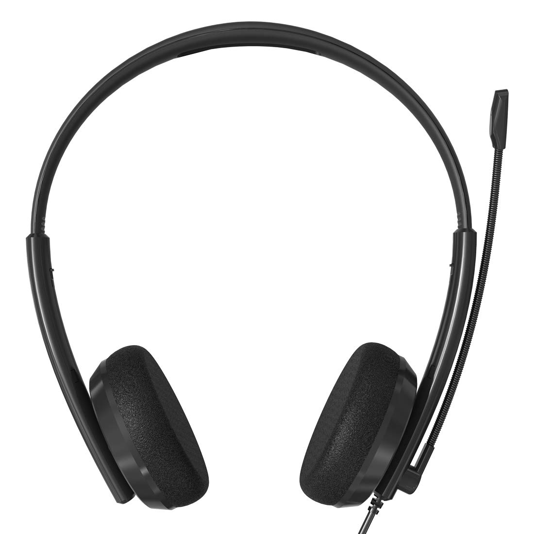 Geekria Comfort-Fit Call Center Headset with 3.5mm Jack & Noise-Canceling Mic - Over-Ear PC Headphones for Office, Gaming, Online Classes - Adjustable 330° Boom Mic (Right/Left Ear) - Compatible with Computer, Laptop, Smartphone, Tablet