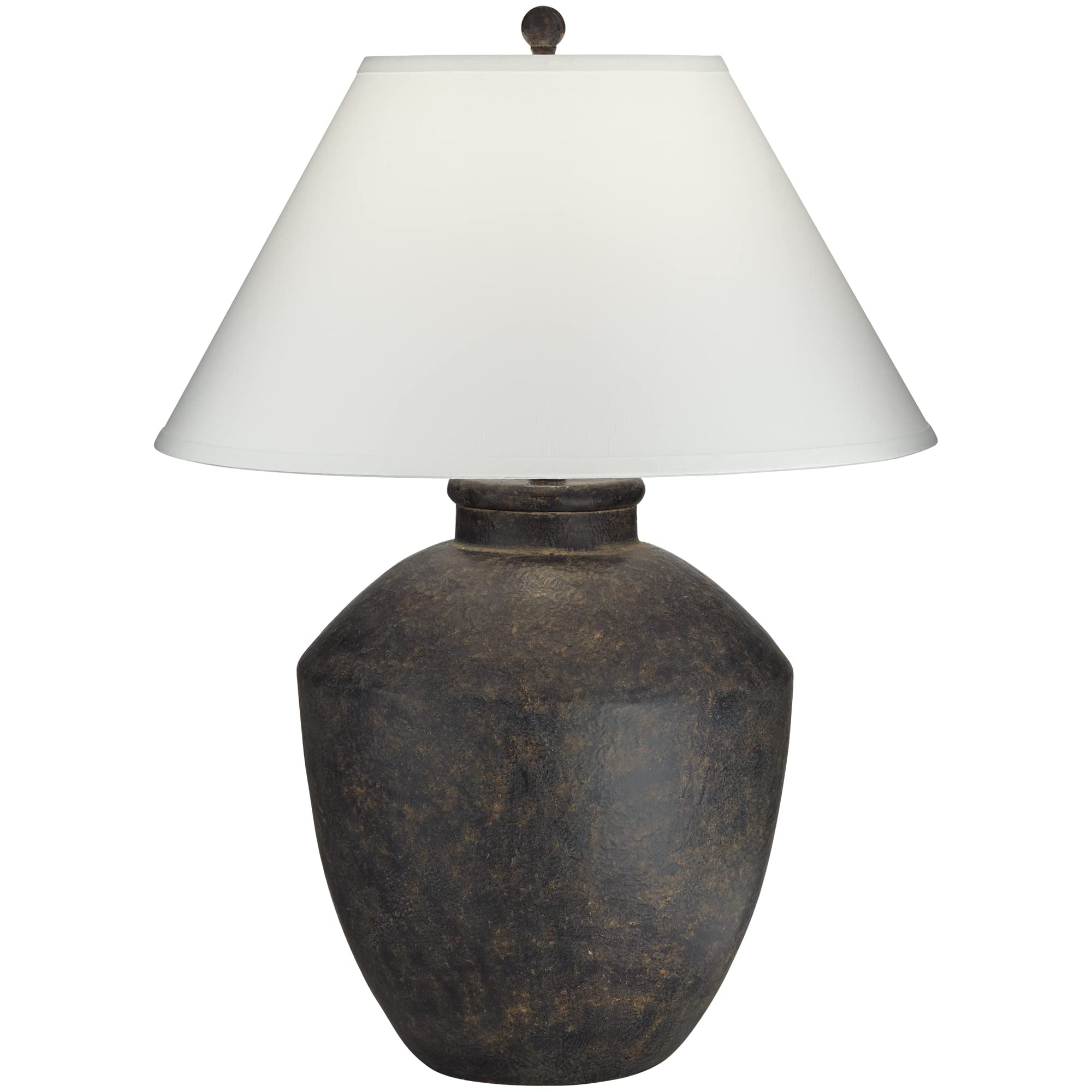 Pacific Coast Lighting 64V99 Massa Black Terracota 1-Light 150W Resin Table Lamp - Stylish Home & Office Decor for Living Room, Bedroom, or Study