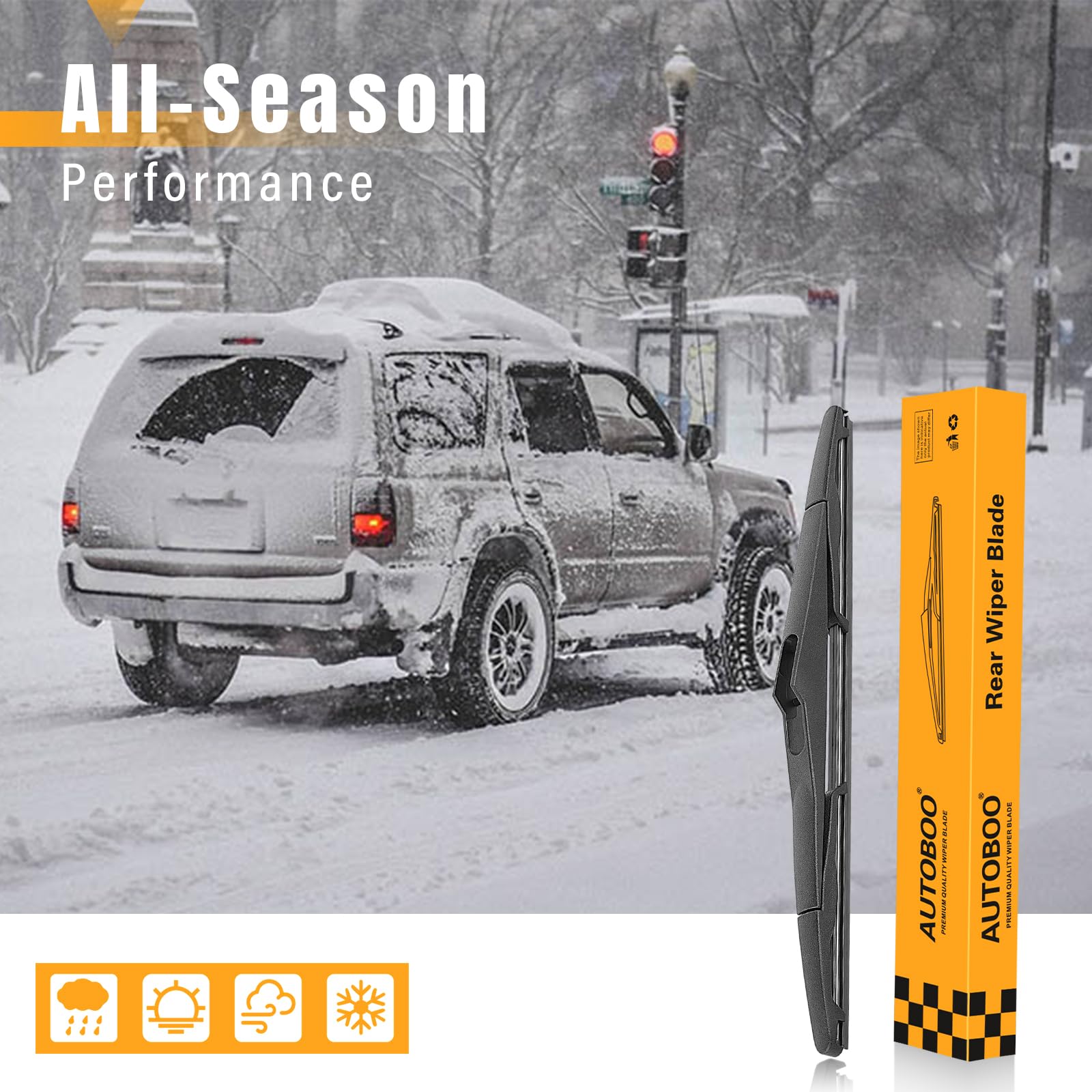 AUTOBOO 13 Inch Rear Wiper Blade Replacement for Jeep Wrangler JK & Unlimited 2007-2017 - OEM Quality 68002490AB Compatible Part (Pack of 1) - Perfect for Rainy Weather & Off-Road Adventures