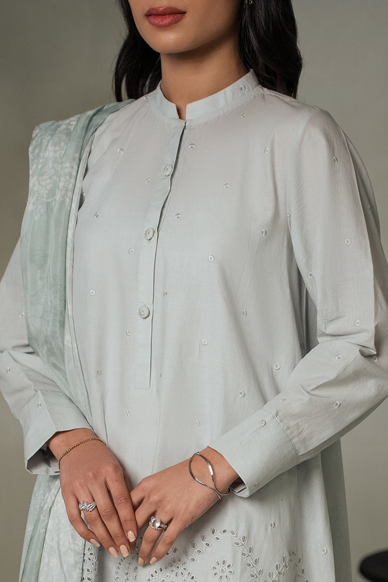 Blue Haze 2-Piece Outfit (Shirt & Dupatta) - Elegant Indian Ethnic Wear for Women, Perfect for Weddings & Festive Occasions