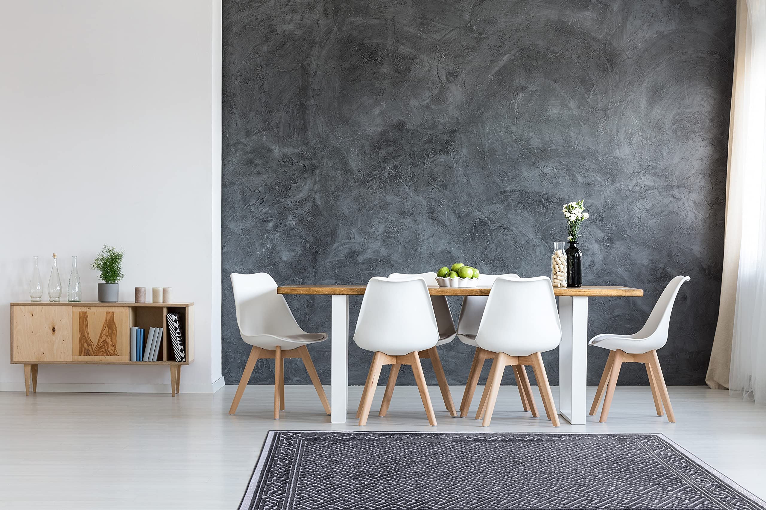 Ladole Rugs Santorini Gray/Black Geometric Area Rug - Modern Bohemian Design for Living Room, Bedroom & Office Decor