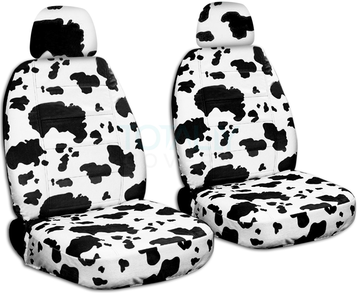 Premium Animal Print Car Seat Covers with 2 Headrest Covers - Cow Print Large Pattern - Universal Fit for Cars, Trucks, Vans, RVs & SUVs - 30 Stylish Designs - Perfect for Road Trips & Daily Commutes