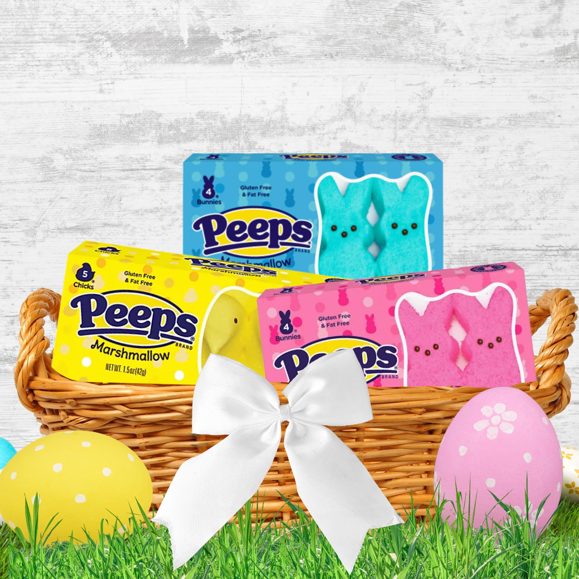 Needzo Easter Marshmallow Candy Variety Pack - 4 Pack with Pink, Blue & Yellow Bunny & Chick Shapes - Perfect for Easter Baskets, Party Favors, School Treats & Holiday Desserts