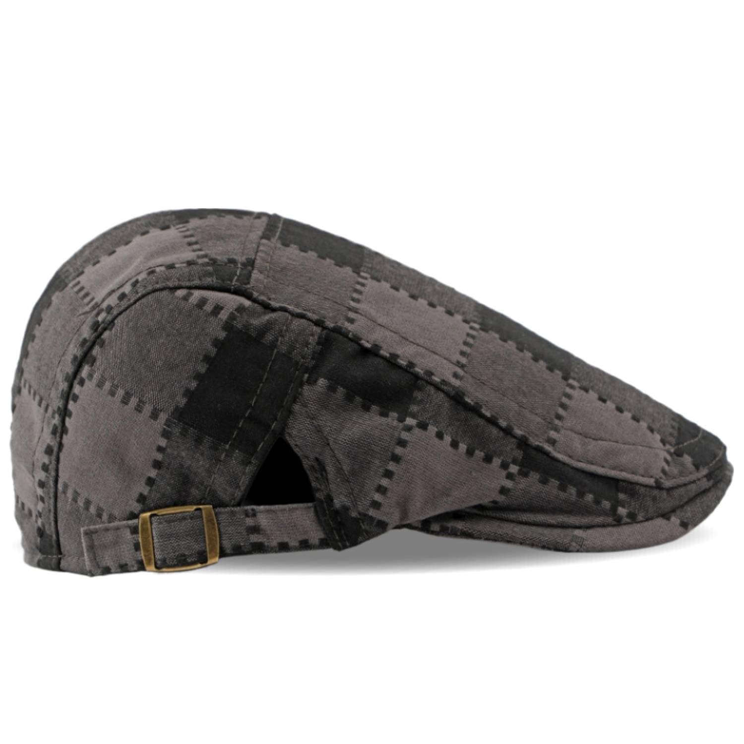 **Men's Newsboy Cap - Ivy Cabbie Hunting Military Hat with Camouflage Design - Peaked Flat Driving Cap for Golf, Outdoor & Casual Wear**