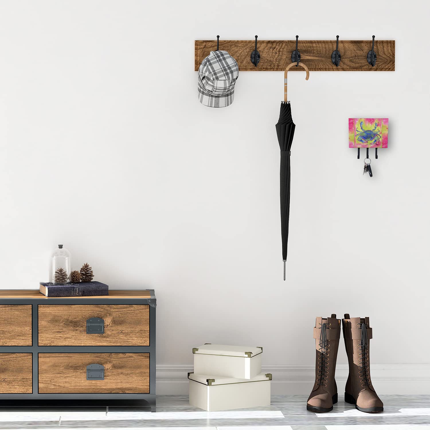 Caroline's Treasures 8343TH68 Decorative Crab Wall Hook - Key Holder, Coat Rack, Leash Hanger for Home & Entryway - Perfect for Organizing Keys, Towels, Aprons, and Pet Accessories
