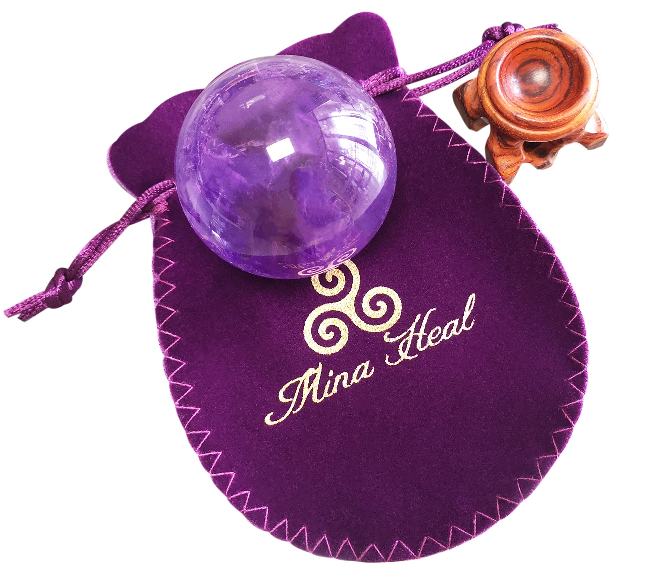 Premium Amethyst Crystal Sphere - 50mm Natural Purple Healing Stone for Meditation, Energy Work, Feng Shui & Spiritual Growth | Handcrafted Gemstone Ball for Home Decor, Office Display & Holistic Wellness