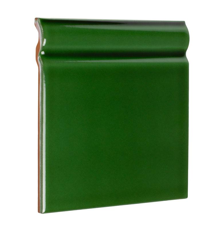 Kakel Cambridge Floor Skirting 15 x 15 cm Bottle Green Glossy - Perfect for Kitchen & Bathroom Tile Protection