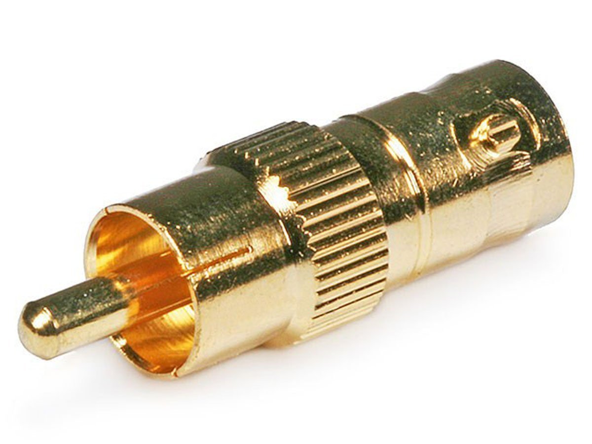 Monoprice Gold Plated BNC Female to RCA Male Adapter (2 Pack) - High-Quality Audio Video Connector for CCTV, Home Theater & Professional AV Systems