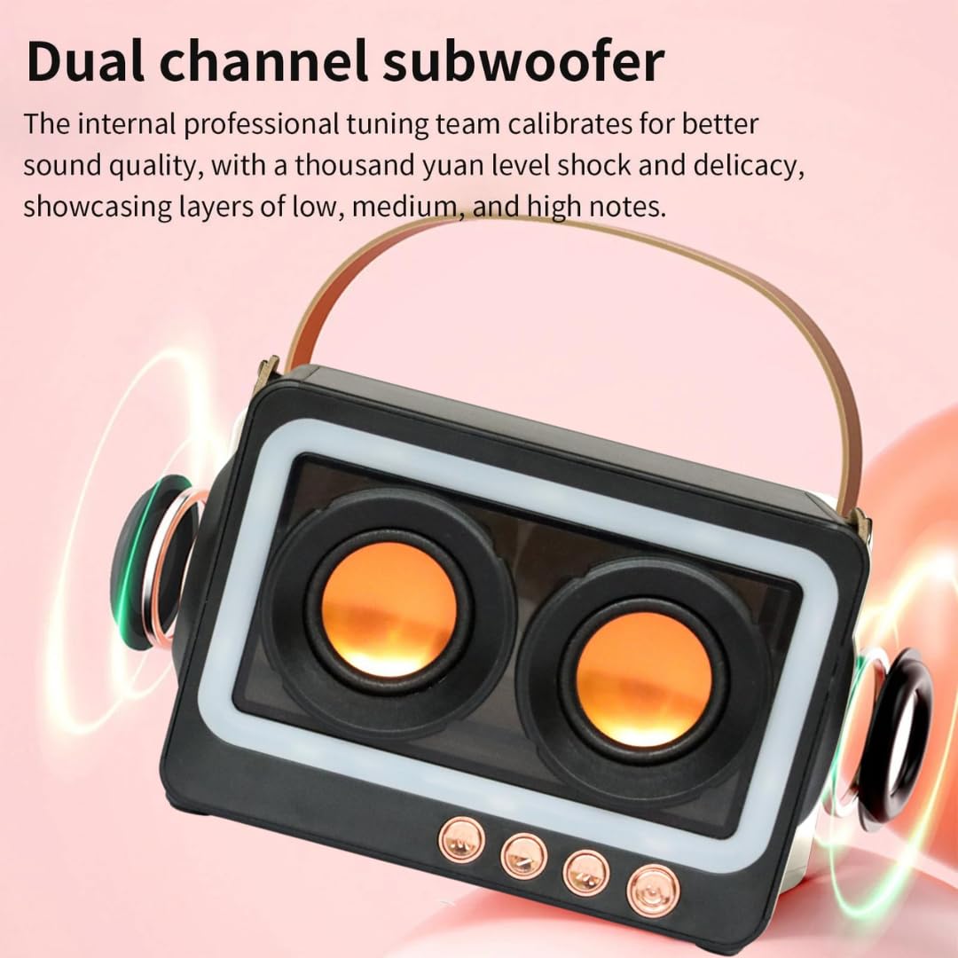 UK Technology Wireless Bluetooth Speaker with RGB Lights, Mini Portable Hi-Fi Sound, Bluetooth 5.3, Long Battery Life - Perfect for Home, Garden, and Outdoor Adventures