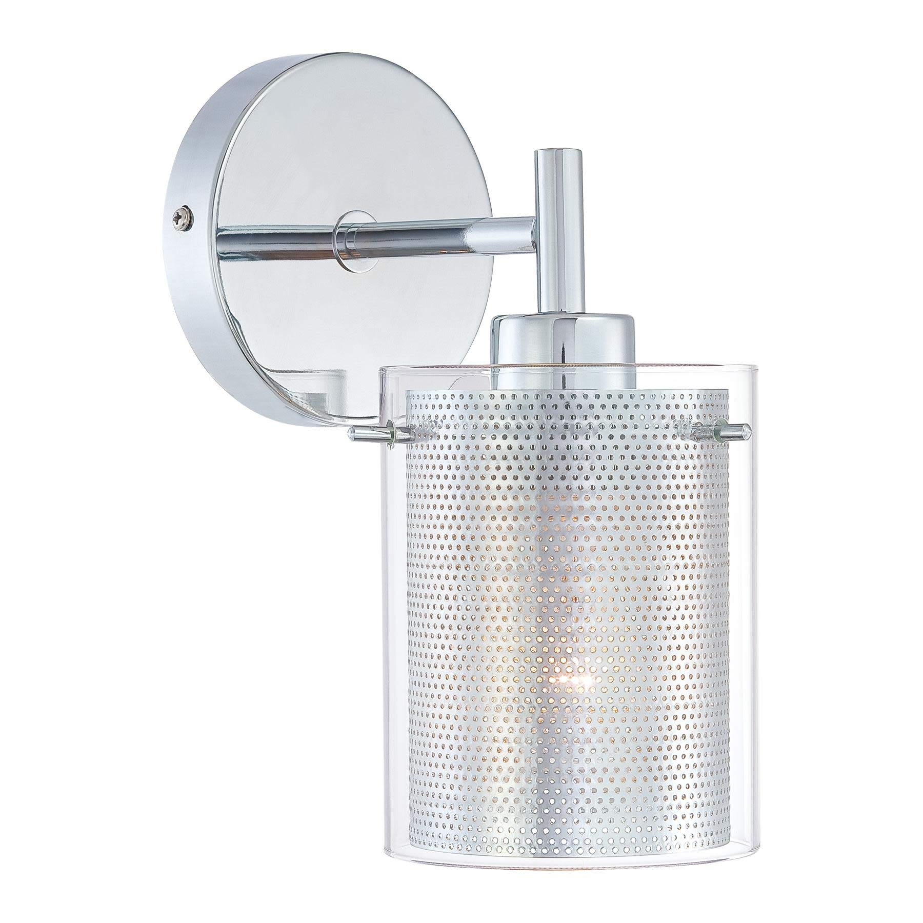 George Kovacs P962-077 Grid One Light Wall Sconce in Chrome - Modern Industrial Wall Light Fixture for Bedroom, Living Room & Hallway Lighting