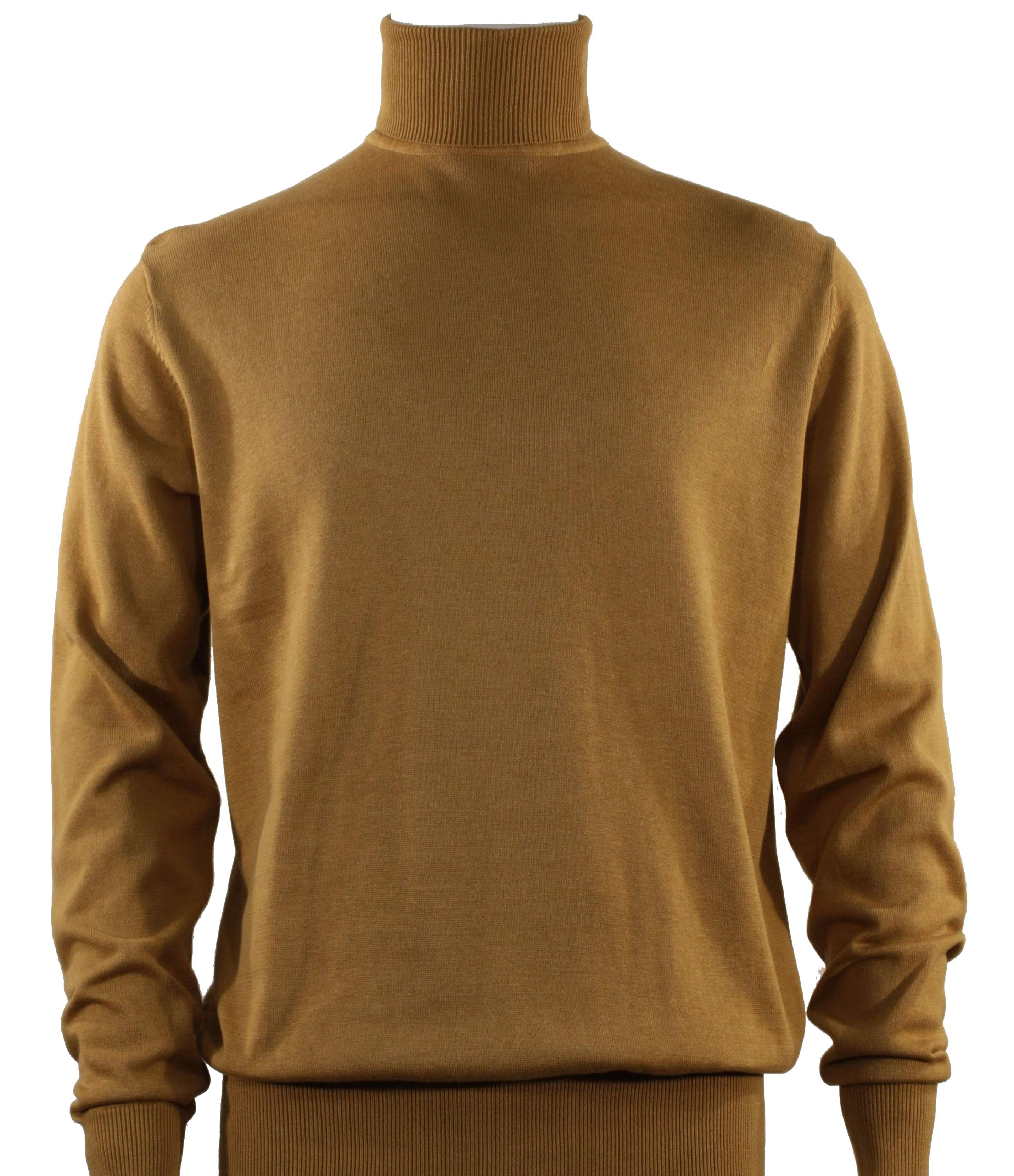 Bassiri Long Sleeve Turtleneck Gold Sweater for Women - Soft Winter Knit Pullover, Elegant Crewneck Top for Office, Date Night & Holiday Outfits