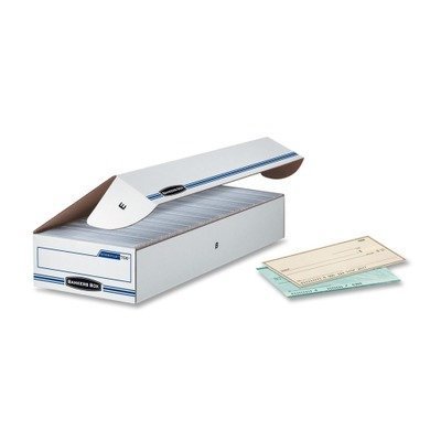 STOR/FILE Plastic Storage Box with Flip-Top Lid - White & Blue Organizer for Office Supplies, Documents, and Home Organization - Pack of 12 - Perfect for Filing, Craft Storage, and Workspace Organization