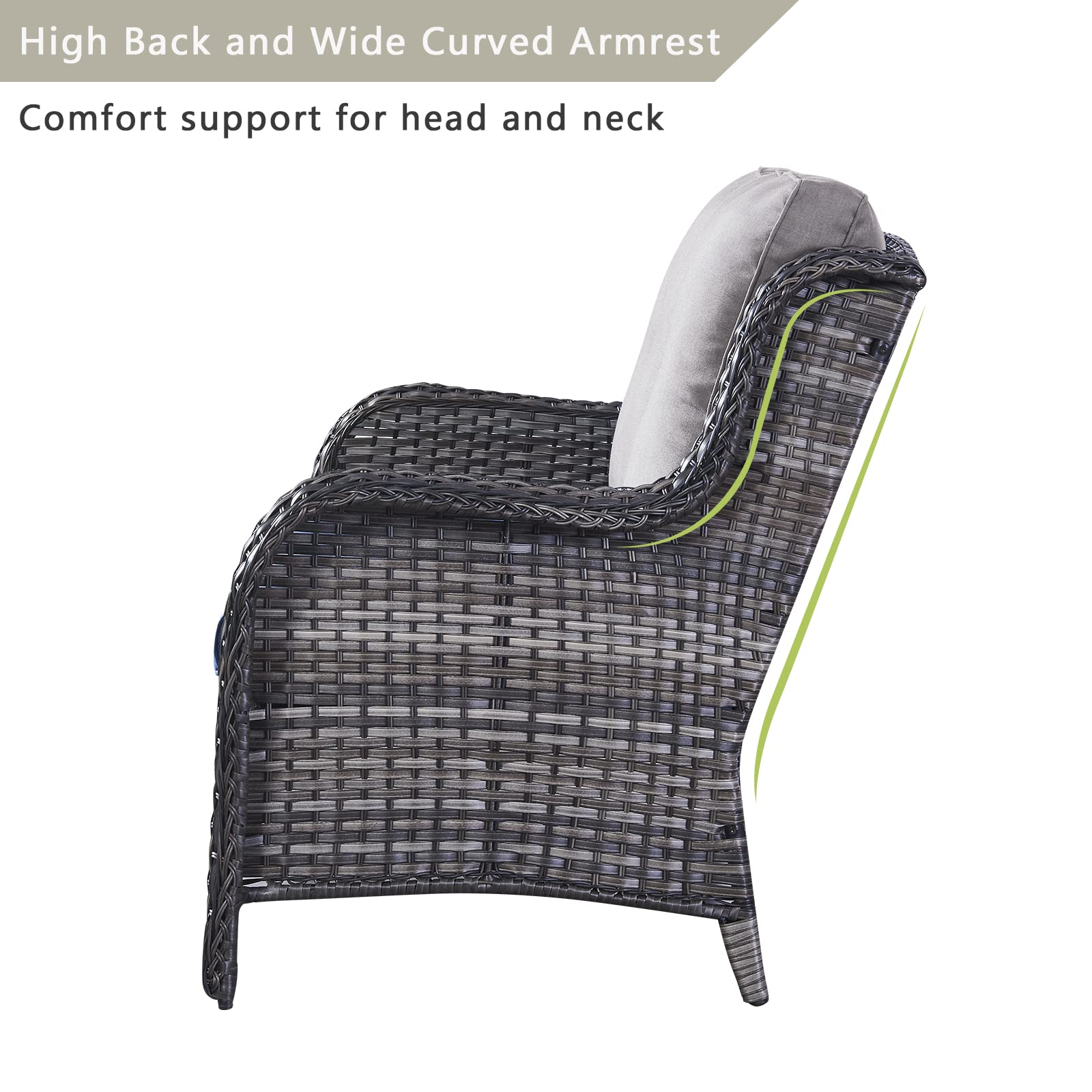 Outdoor Wicker Loveseat Patio Sofa - 2-Seater Rattan Outdoor Couch with Deep Seating & Comfortable Cushions, Waterproof & Weather Resistant for Porch, Deck, Balcony, Garden (Mixed Grey/Grey) - Perfect for Relaxing, Entertaining & Outdoor Lounging