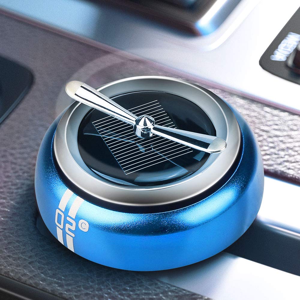 Solar Powered Rotating Car Air Freshener - Aromatherapy Diffuser with Cologne Scent for Vehicle Interior | Perfect for Commuting, Road Trips & Office Parking