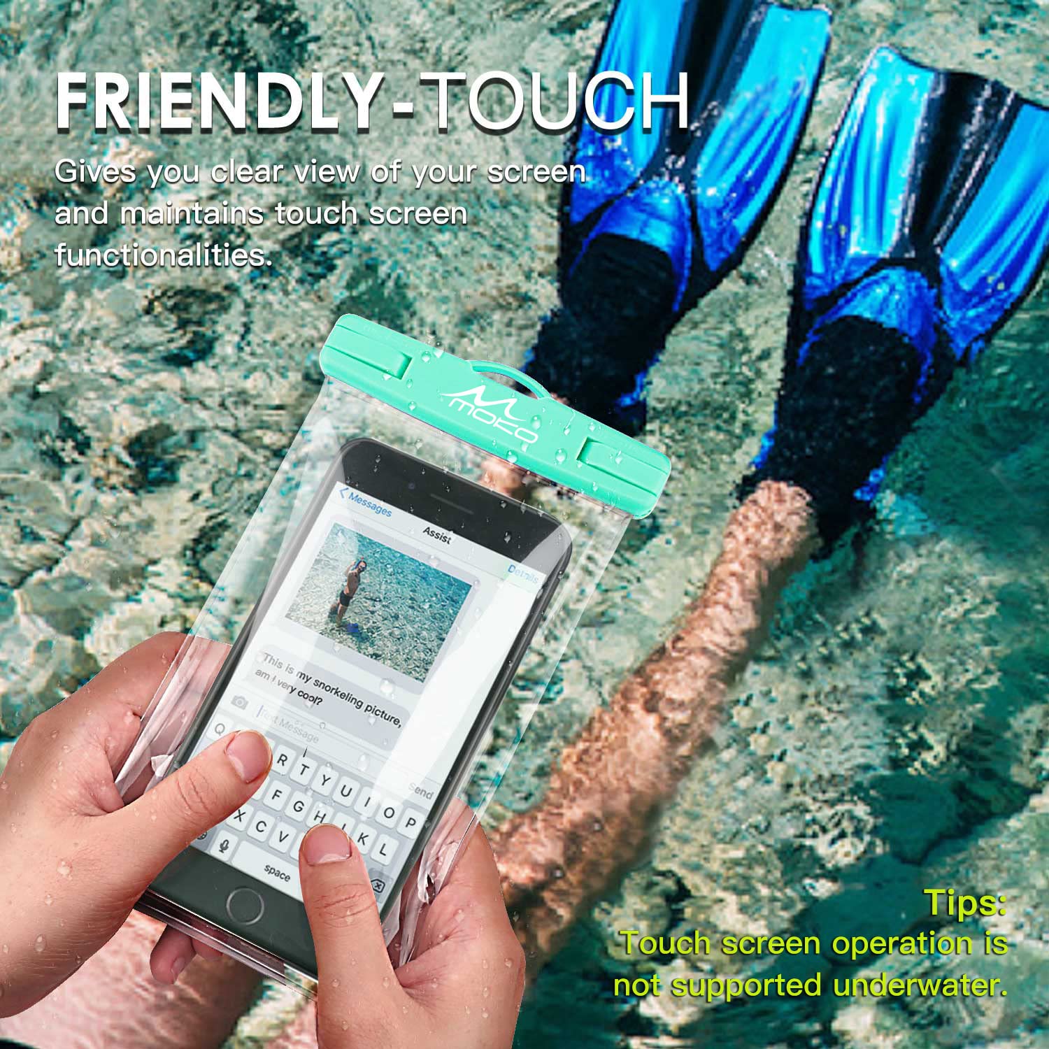 MoKo 2-Pack Waterproof Phone Pouch - Universal Underwater Dry Bag Case with Lanyard for iPhone 16/14/13/12/11 Pro Max/X/Xr/Xs Max/SE 3 & Samsung S21/S10/S9/Note 10/9/8 - Perfect for Swimming, Beach, Kayaking and Outdoor Activities