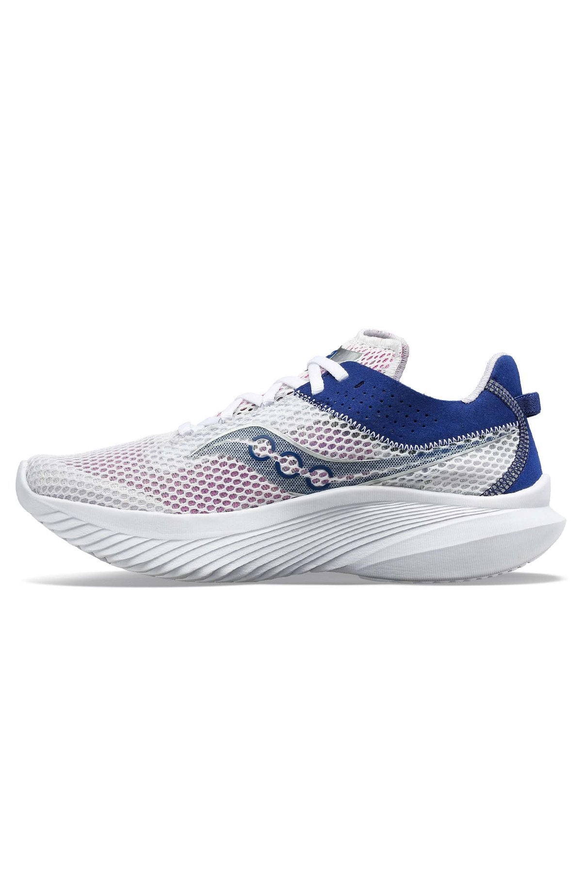 Saucony Women's Kinvara 14 Running Shoes - Lightweight & Cushioned for Training, White/Indigo - Perfect for Road Running, Jogging & Gym Workouts