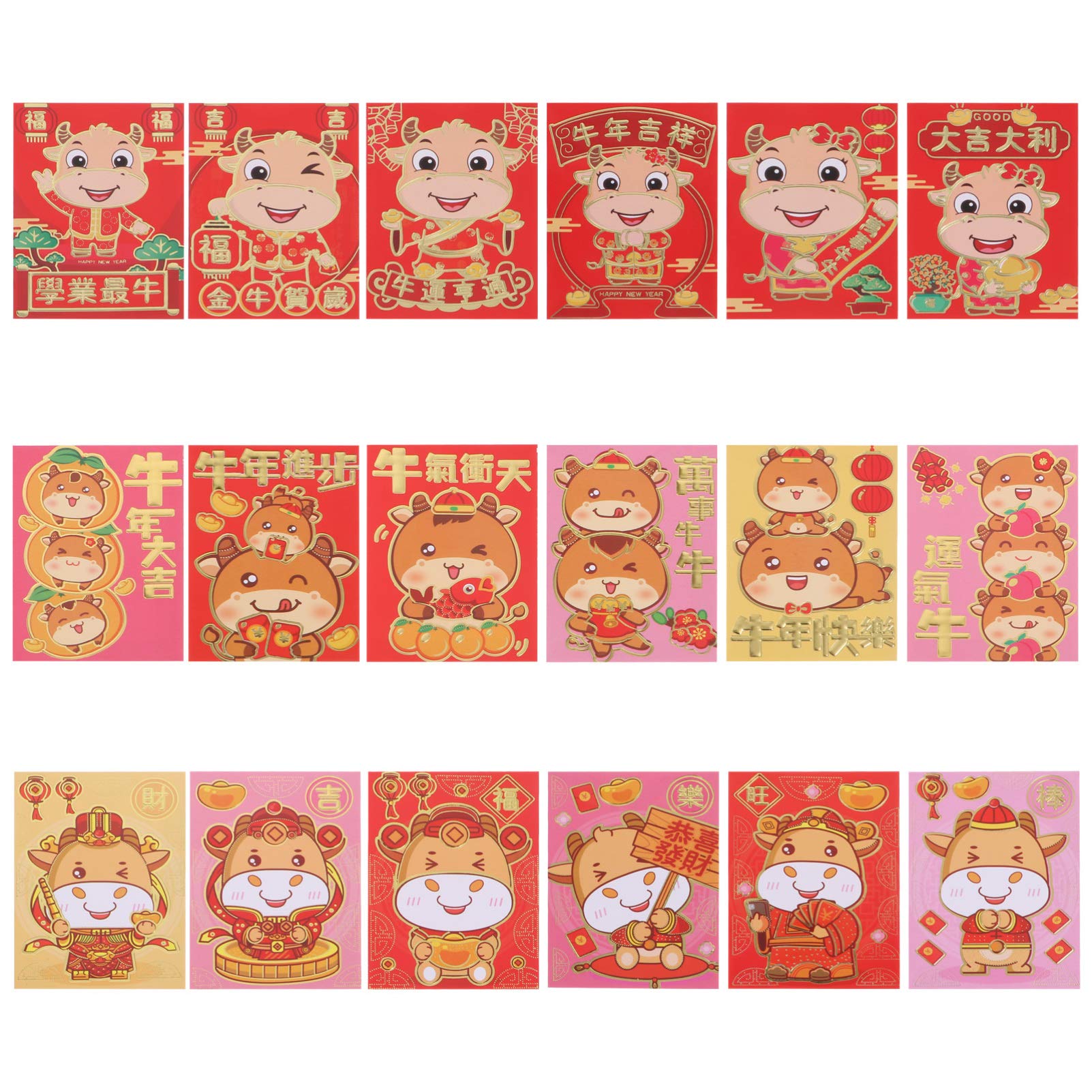 72 Pcs Chinese New Year Red Envelopes - Lucky Money Packets for Year of the Ox | Hongbao for Lunar New Year Gifts, Weddings & Celebrations