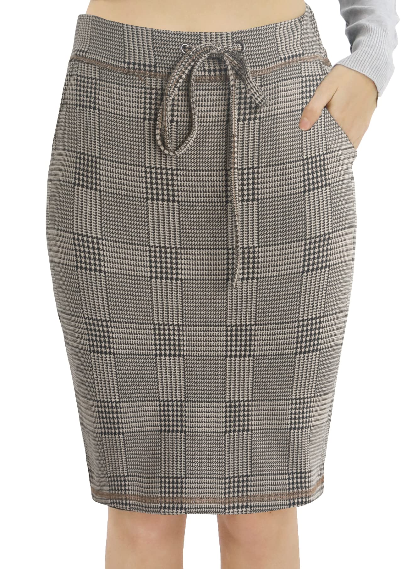 BENANCY Women's High Waist Stretch Pencil Skirt with Pockets - Slim Fit Office Work Skirt, Comfortable & Flattering for Business, Party & Daily Wear