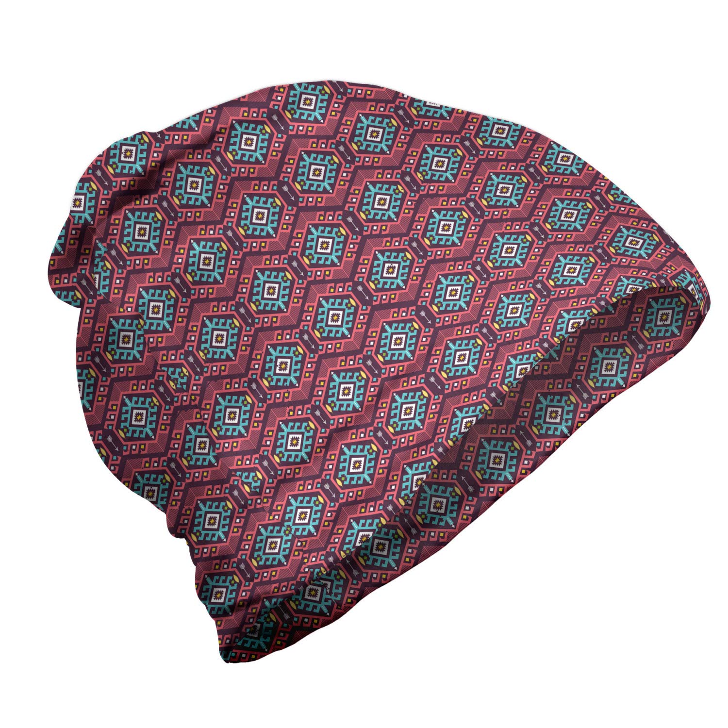 Ambesonne Unisex Beanie - Stylish Tribal Knit Hat for Men & Women - Perfect for Hiking, Camping, and Winter Outdoor Activities