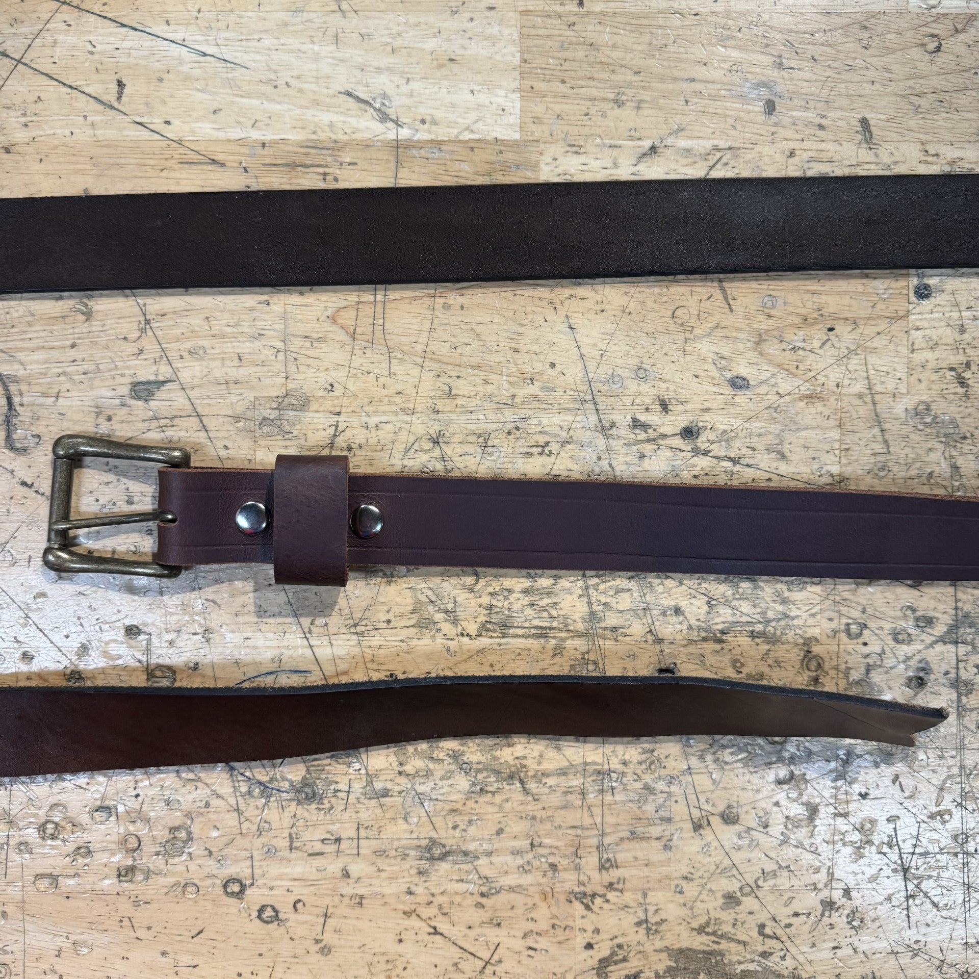 Premium Genuine Leather Harness Belt - Plain Brown - Durable & Stylish for Motorcycle Riding, Workwear & Fashion Outfits