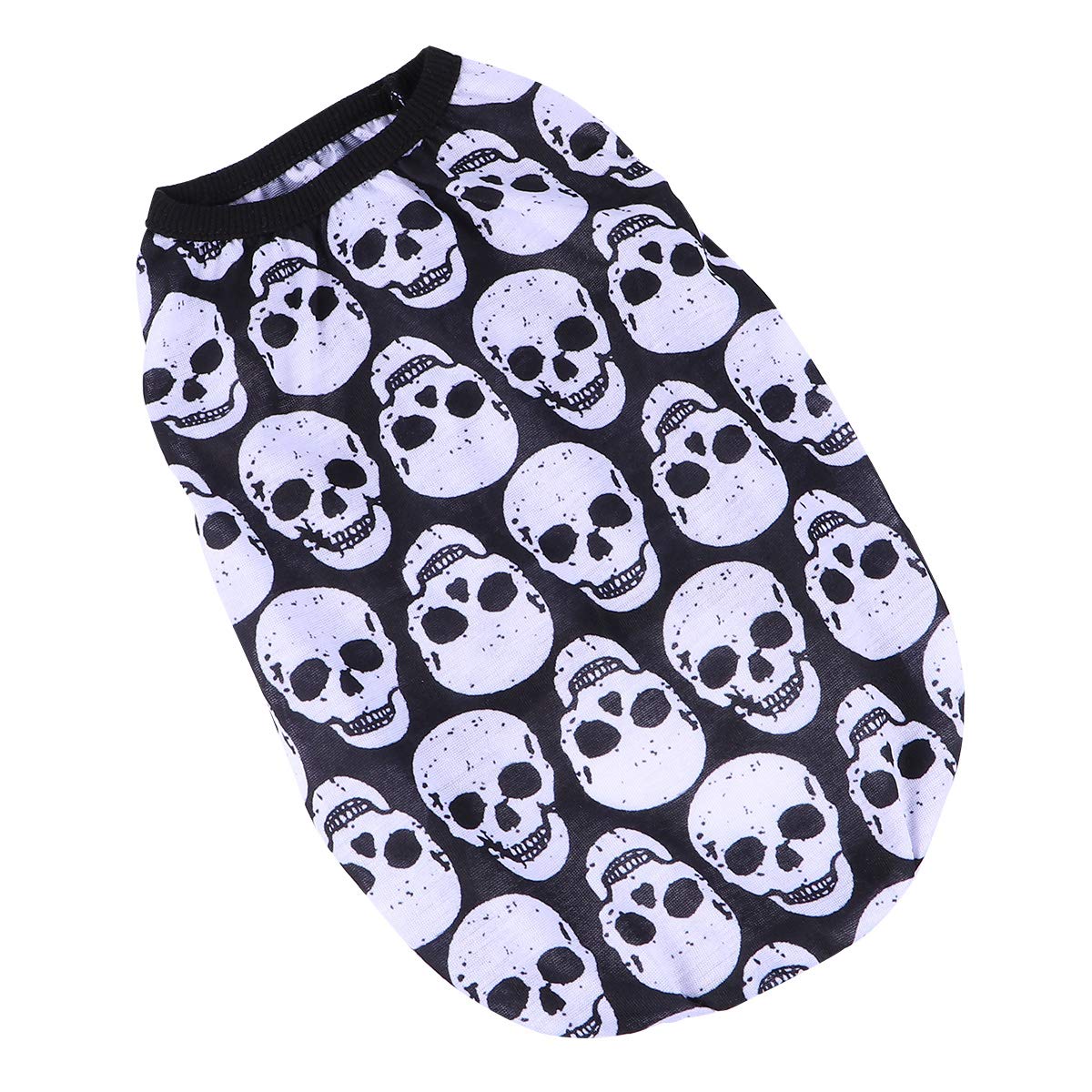 Halloween Skull Pet T-Shirt - Sleeveless Dog Costume for Parties