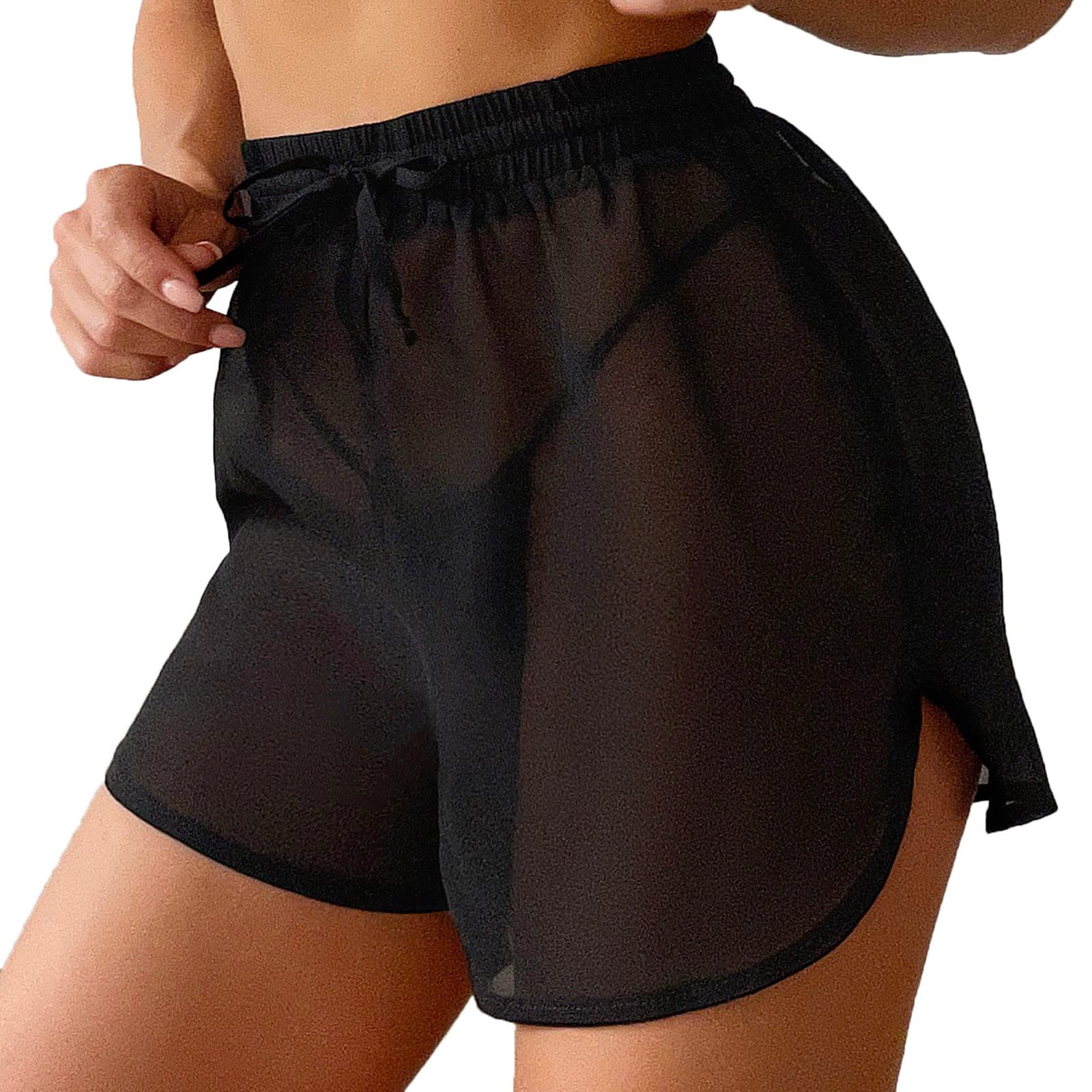 Women's Boy Short Swim Bottoms - Quick Dry Swimwear with Drawstring & Ruffle Trim - Perfect for Beach, Pool & Water Sports