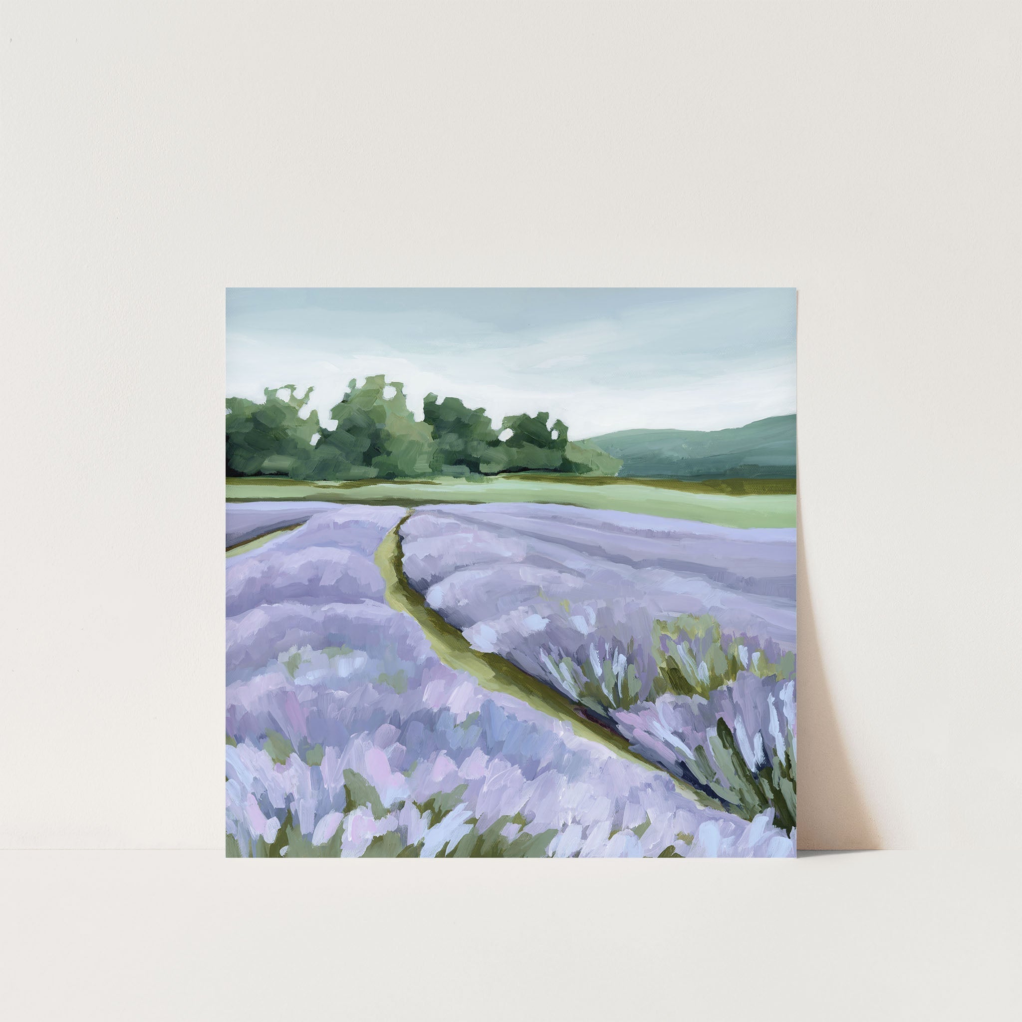 Lavender Foothills Wall Art Print - Nature Landscape Painting for Home & Office Decor - Perfect for Living Room, Bedroom or Office Wall Decor