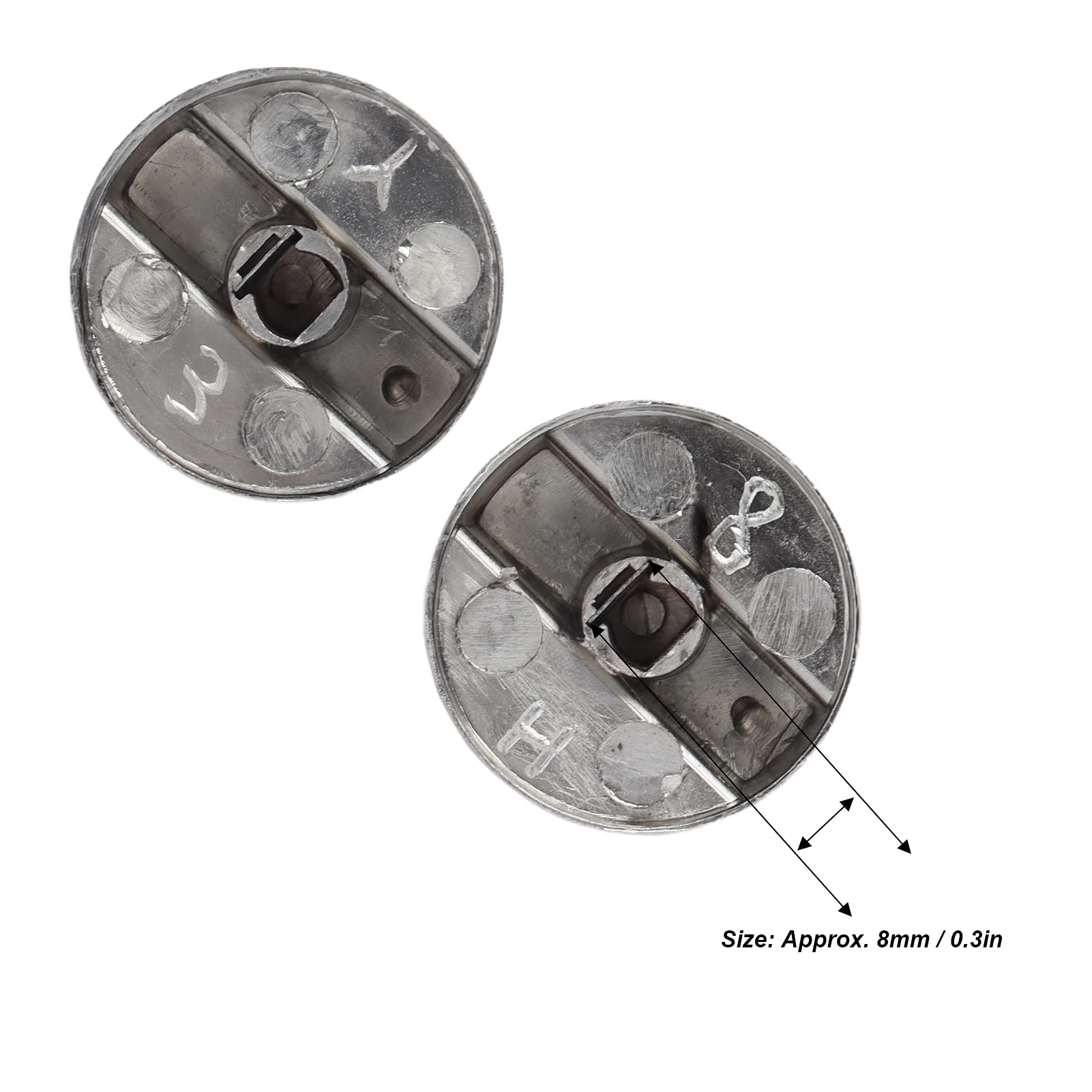 Zerodis 6Pcs 8mm Zinc Alloy Stove Control Knobs - Replacement Gas Range Knobs for Kitchen Stoves & Microwaves (0° Switch) - Perfect for Gas Stove, Oven & Appliance Repair
