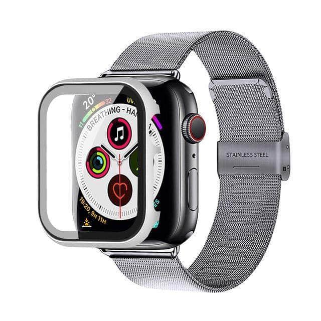 Premium Stainless Steel Band for Apple Watch Series 6/5/4/3/SE - 44mm 42mm 40mm 38mm Sizes - Durable Metal Bracelet Replacement Strap - Perfect for Workouts, Office Wear & Everyday Use