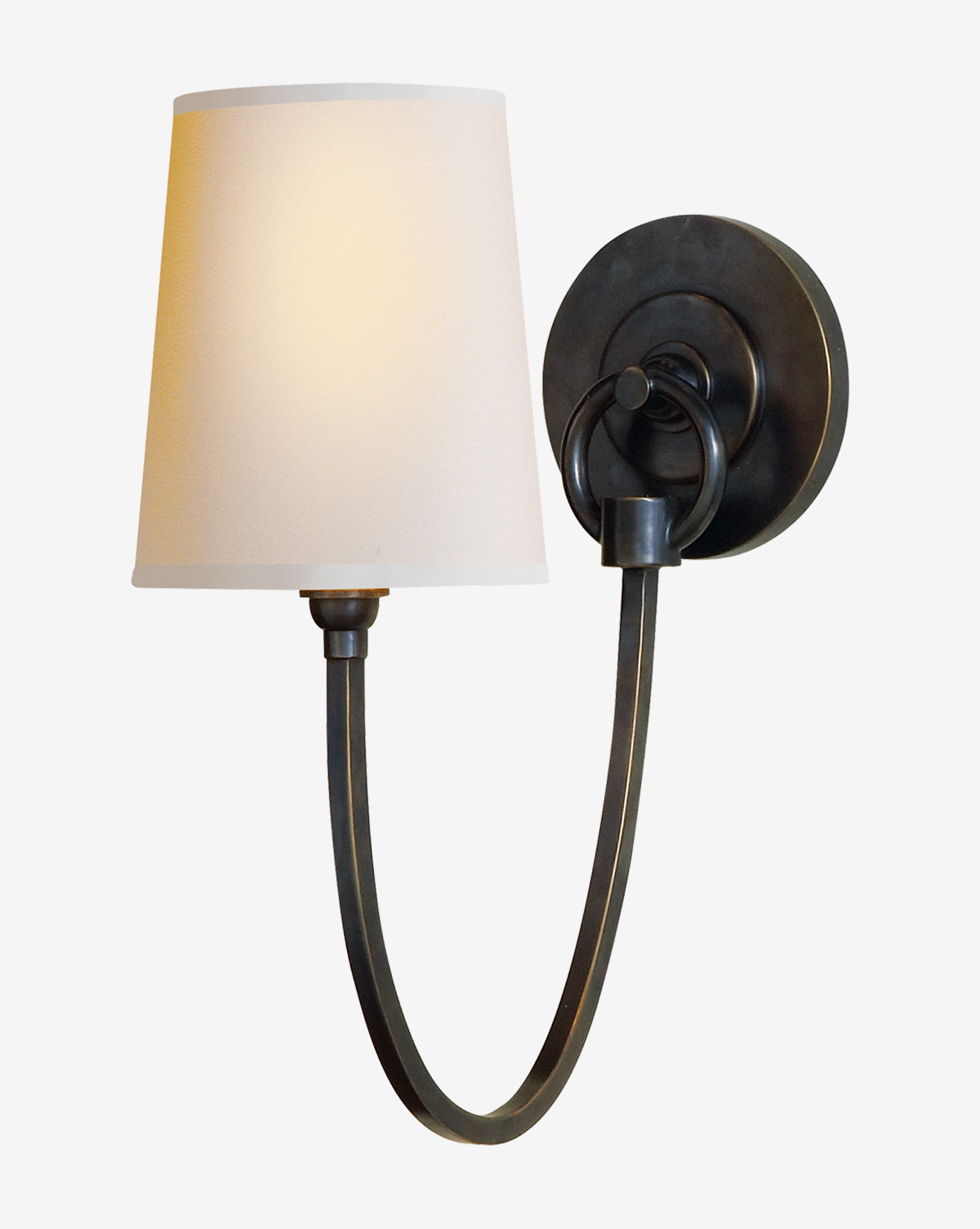 Reed Single Sconce Wall Light - Modern Rustic Wall Sconce for Bedroom, Living Room & Hallway Lighting - Oil Rubbed Bronze Finish with Clear Glass Shade