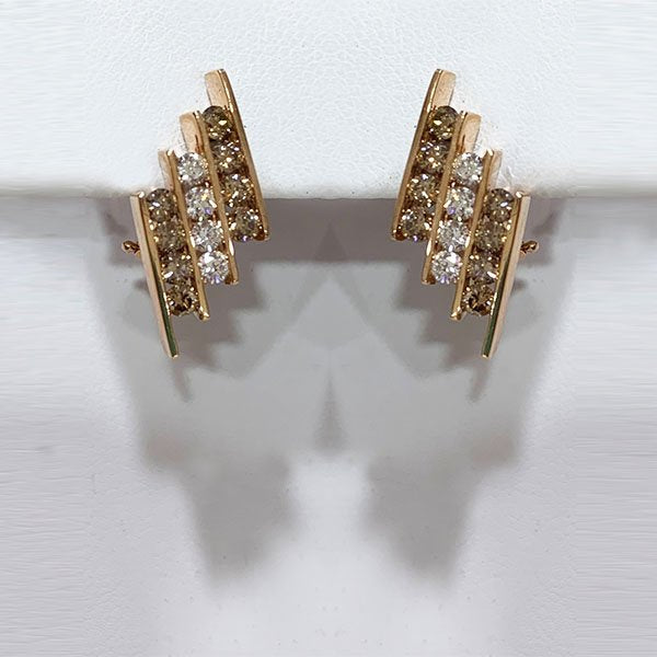 14K Rose Gold Brown Diamond Stud Earrings for Women - Elegant & Hypoallergenic Jewelry Gift for Anniversary, Birthday & Special Occasions