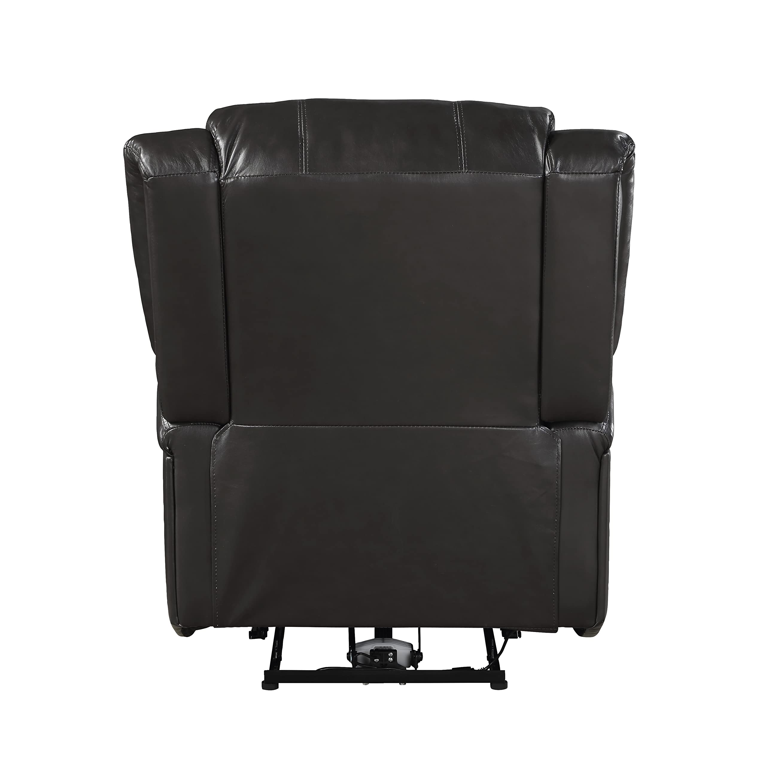 Lexicon Raven Faux Leather Wall-Hugger Power Recliner - Brown Leather Reclining Chair for Living Room, Home Theater & Small Spaces - Comfortable Electric Recliner Sofa with USB Charging Port