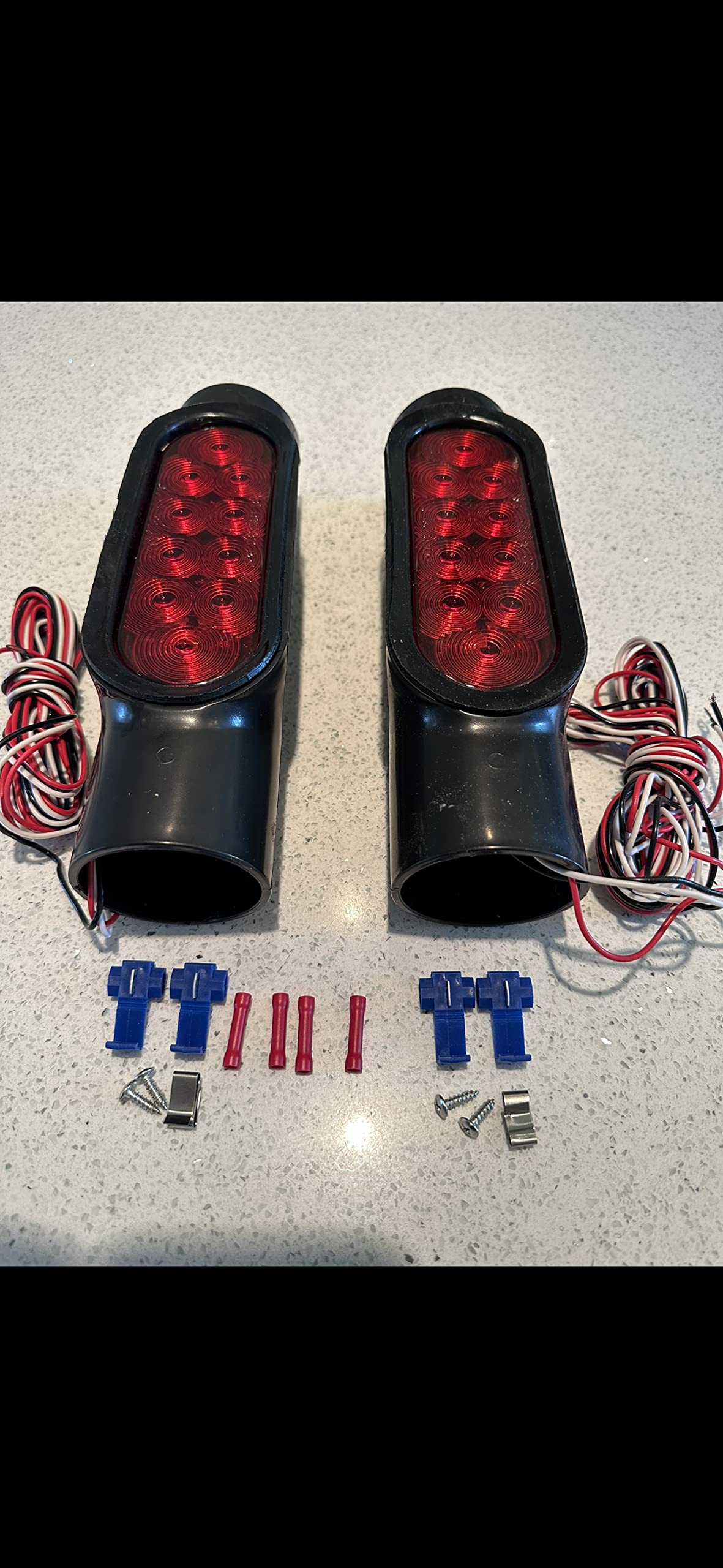 Boat Trailer PVC Pipe LED Light with 10ft Wire for Upright Guide Poles - Black | Waterproof Marine Navigation Light for Trailers, Docks & Boat Ramps