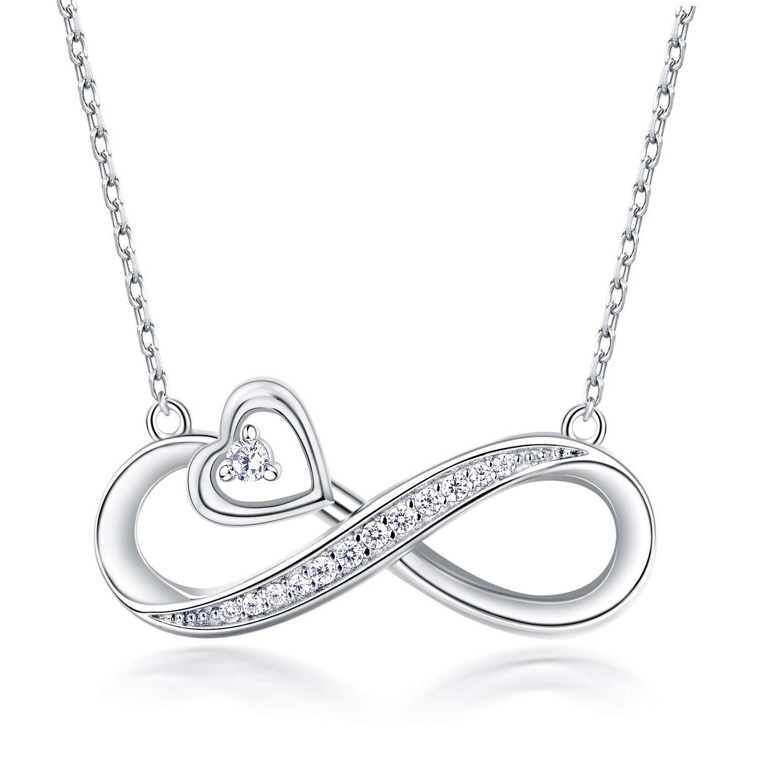 NINAMAID 925 Sterling Silver Diamond Sideways Cross Necklace with Birthstone - Elegant Women's Jewelry for Birthday, Anniversary & Special Occasion Gifts - Perfect for Everyday Wear, Church & Formal Events