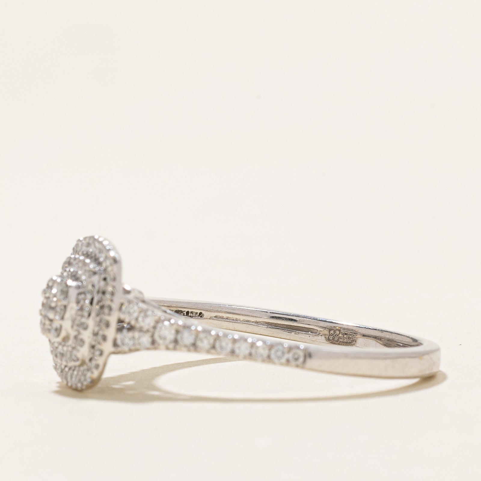 Diamond Double Halo Engagement Ring 0.48ctw Illusion Set - Size 10 | Wedding, Proposal, Anniversary Gift for Her
