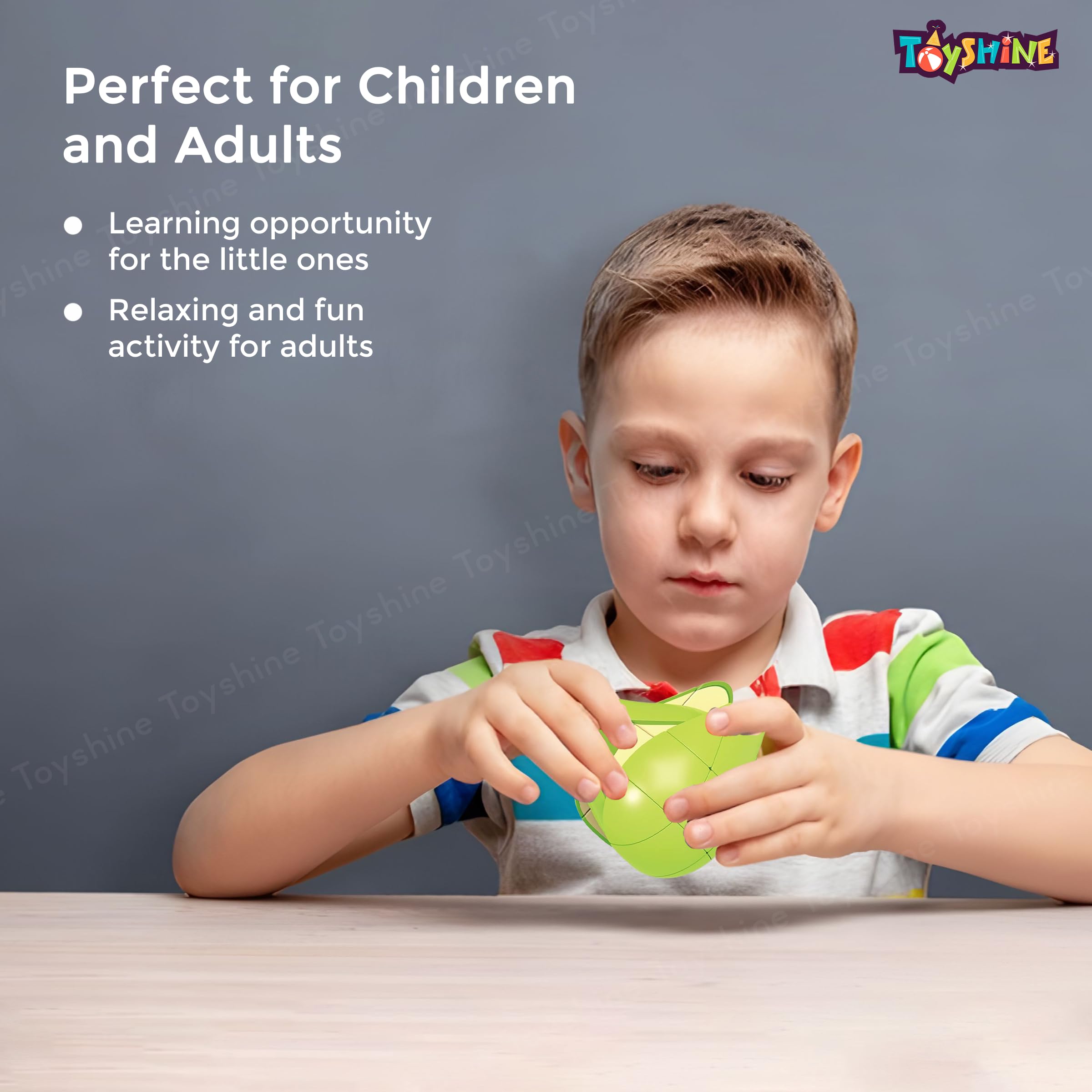Toyshine 3x3 Pear Shaped Magic Speed Cube - Stress Relief Puzzle Toy for Adults & Kids Ages 3+, Educational STEM Learning Gift for Boys & Girls - Perfect for Classroom, Office, Travel & Family Game Night