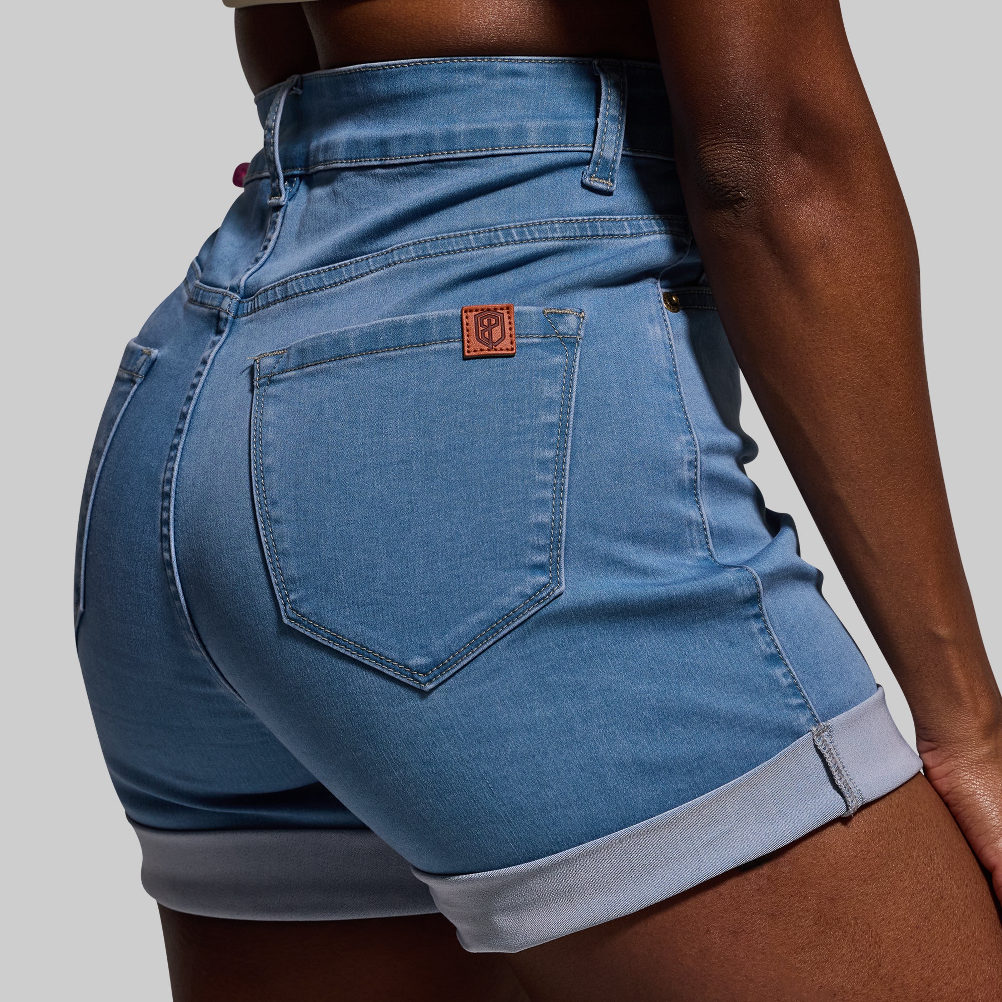 FLEX Stretchy Mom Jean Shorts for Women - Light Wash High Waist Denim Shorts | Comfortable & Trendy Summer Outfit | Perfect for Casual Wear, Beach, and Outdoor Activities