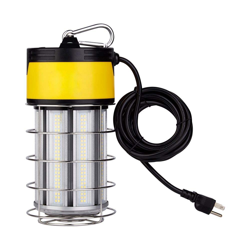 Feit Electric LED 100W Temporary Work Light - 12,000 Lumens Hanging Plug-in Light for Construction, Job Sites, Garages & Workshops | 5000K Daylight White | WORKCAGE12000PLUG | Perfect for Large Area Lighting, Home Repairs, and Outdoor Projects