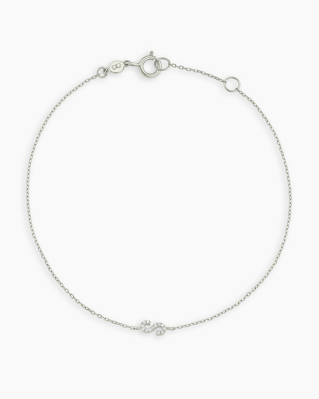 Diamond Pavé Alphabet Bracelet - Personalized Initial Letter Bracelet for Women, Sterling Silver or Gold Plated, Elegant Gift for Birthday, Anniversary, Valentine's Day | Perfect for Everyday Wear & Special Occasions