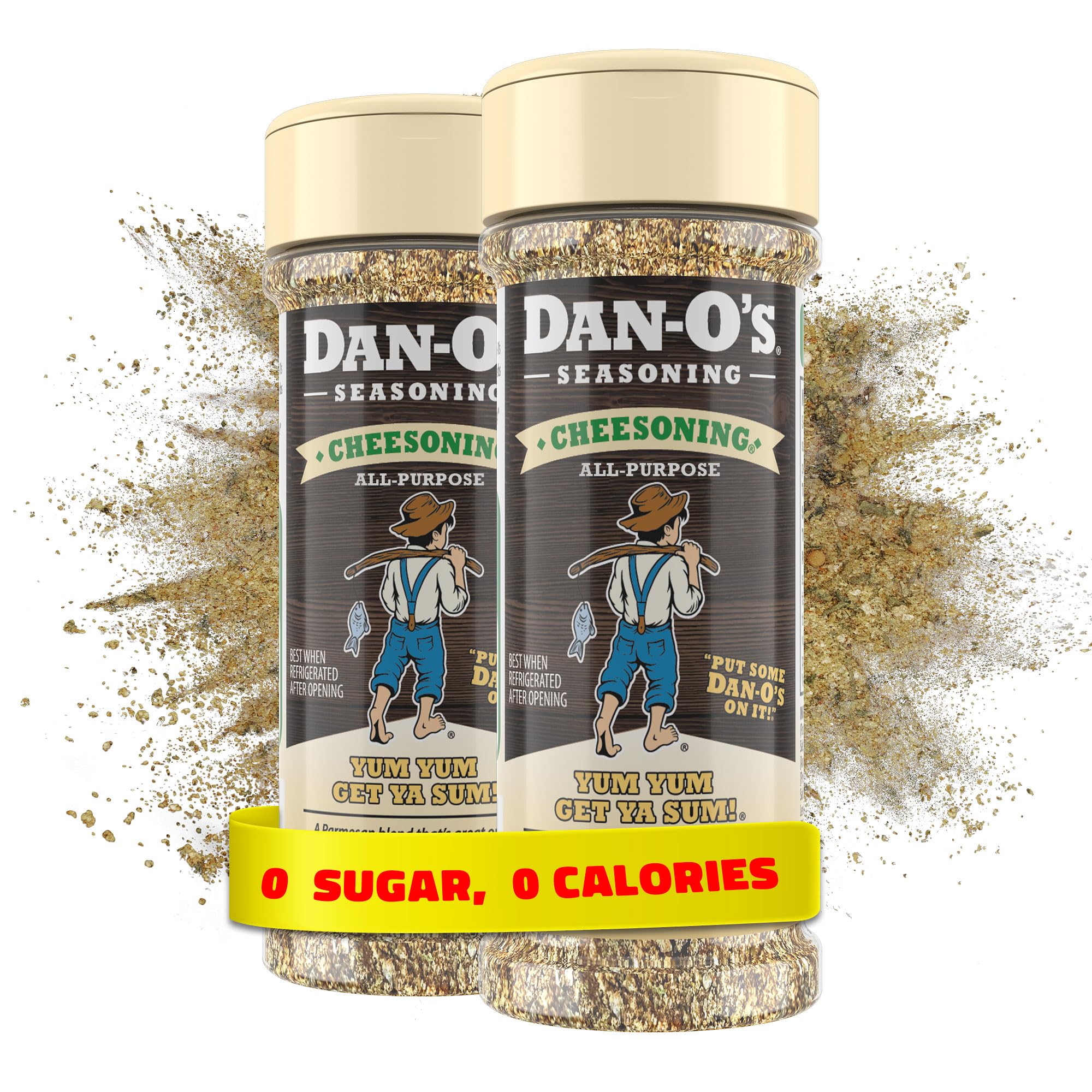 Dan-O's Cheesoning Seasoning - Italian Blend All-Purpose Seasoning for Pasta, Pizza, Popcorn, Meats & Veggies | Sugar-Free, Zero Calorie Cooking Spice | Online Exclusive 2-Pack (2.2oz Each) | Perfect for Home Cooking, Snacks & Meal Prep