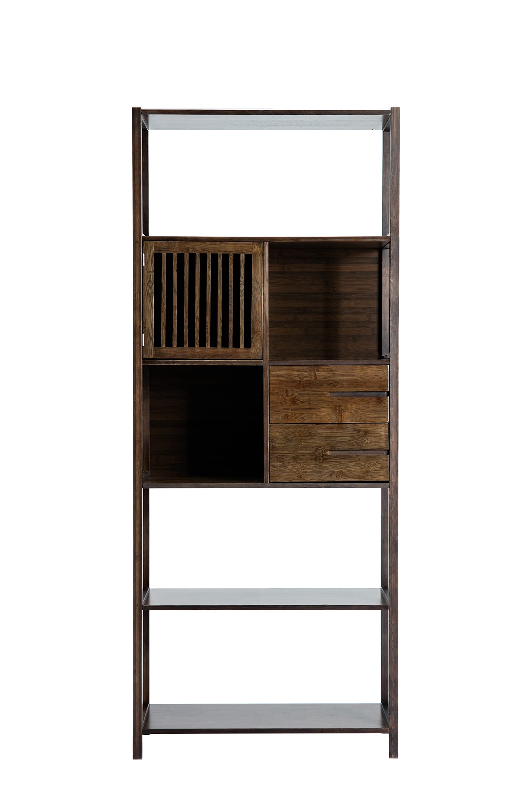 Boraam Selma Left Bookcase in Cappuccino - Stylish Wooden Bookshelf for Living Room, Bedroom & Office Storage