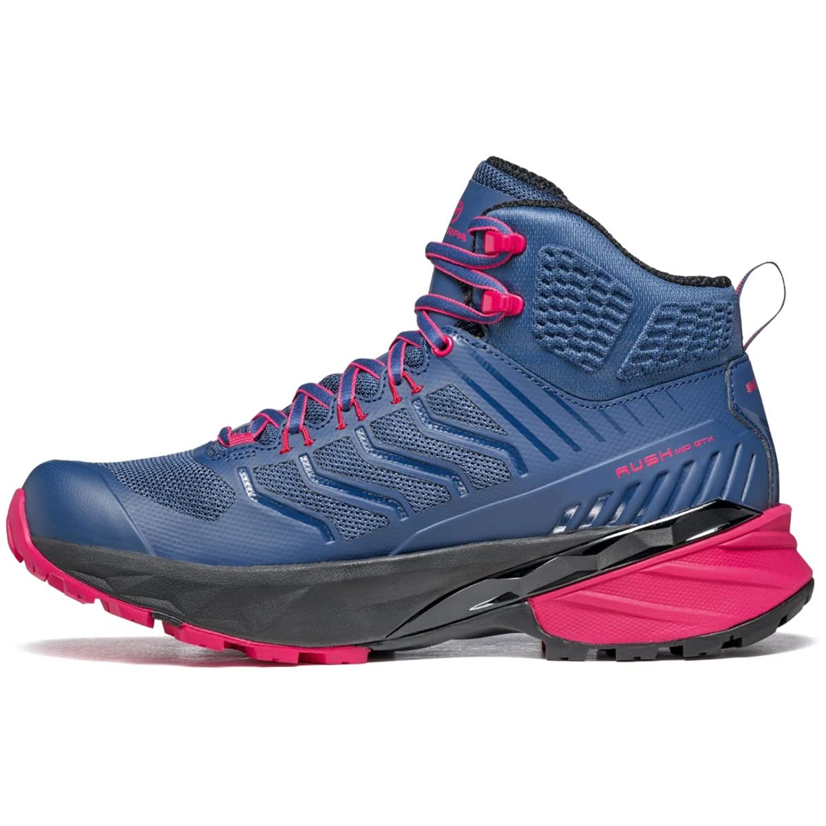 SCARPA Women's Rush Mid GTX Waterproof Hiking Shoes - Gore-Tex Trail Running Boots for Outdoor Adventures & Mountain Climbing