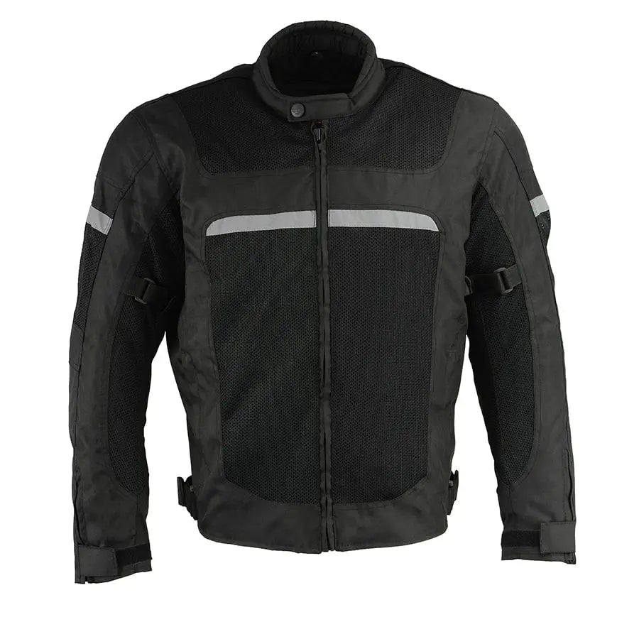 Milwaukee Leather Men's Mesh & Nylon Combo Racer Jacket - Lightweight Motorcycle Jacket for Men - Perfect for Riding, Racing & Outdoor Adventures