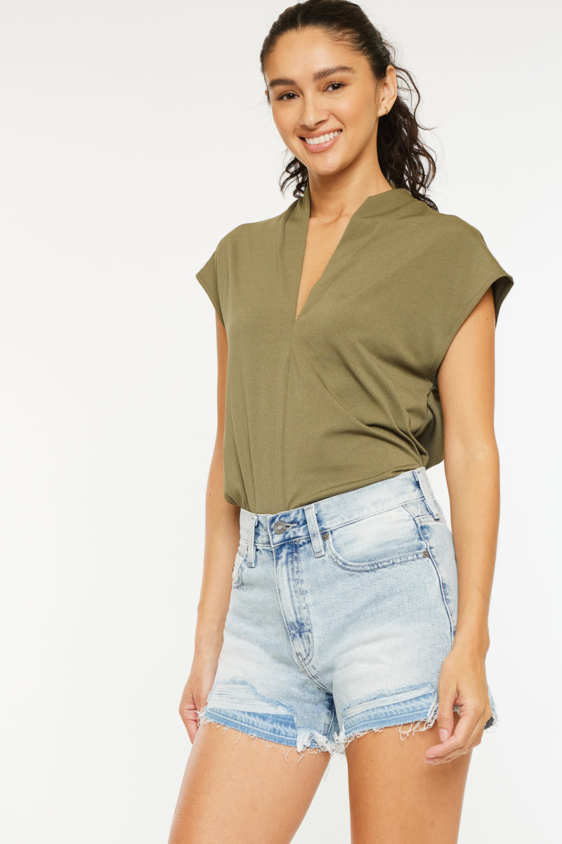 Clarissa Ultra High Rise Shorts for Women - Stretchy Denim Shorts with Comfortable Waistband | Perfect for Summer, Casual Outfits, and Beach Vacations