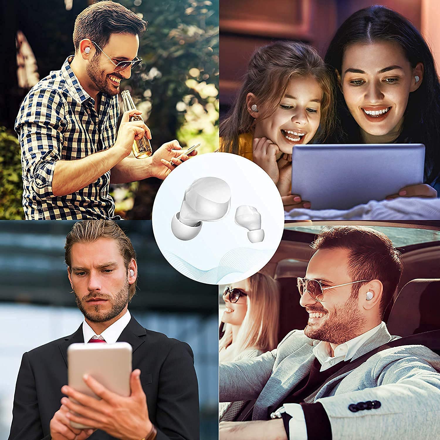 Cute Panda Wireless Earbuds with Built-in Mic for Kids & Adults - IPX5 Waterproof, Secure Fit for Small Ears - Perfect for Running, Workouts & Daily Commute
