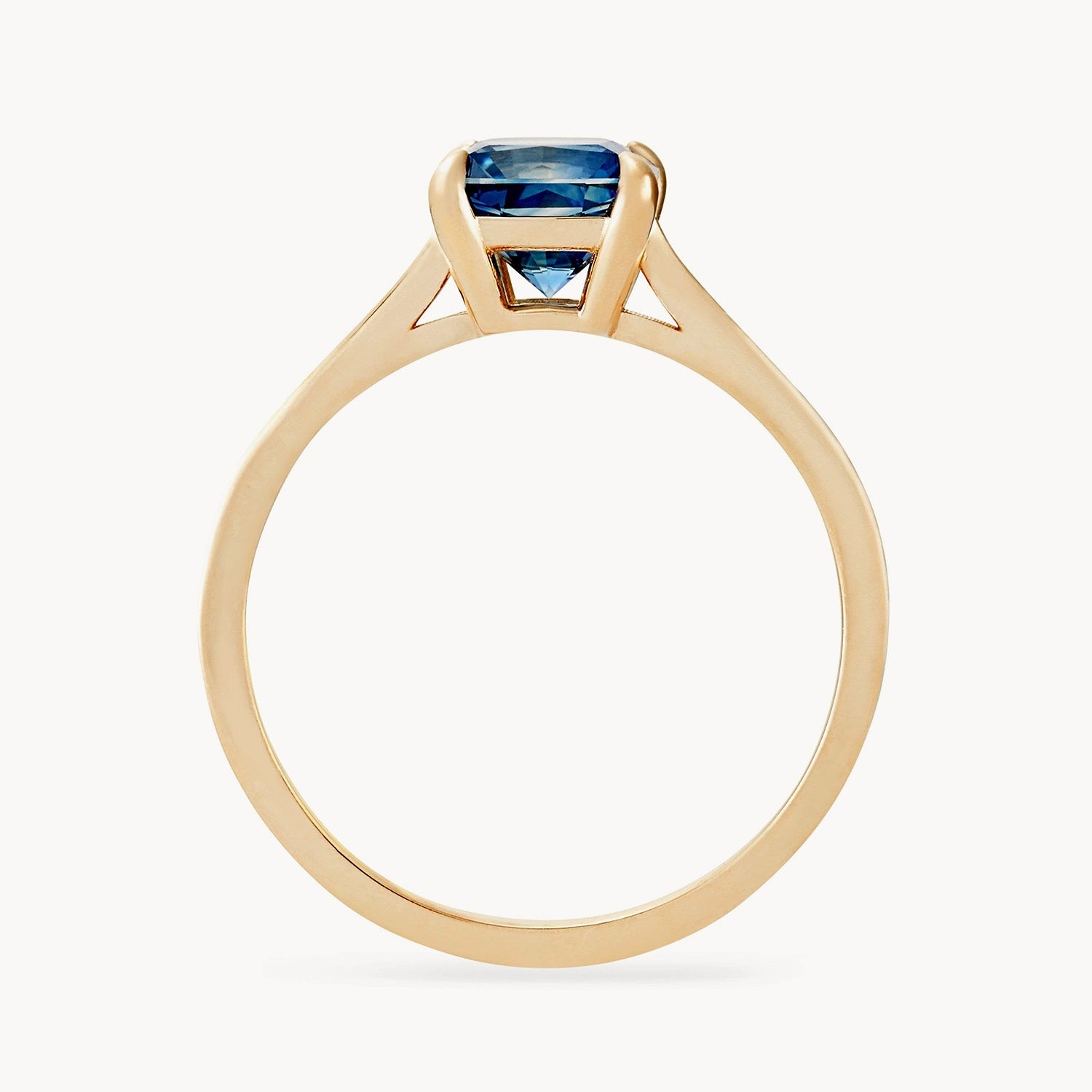 Ether One of a Kind Ring - Genuine Cerulean Blue Cushion Cut Sapphire Jewelry for Women | Perfect for Engagement, Wedding & Special Occasions